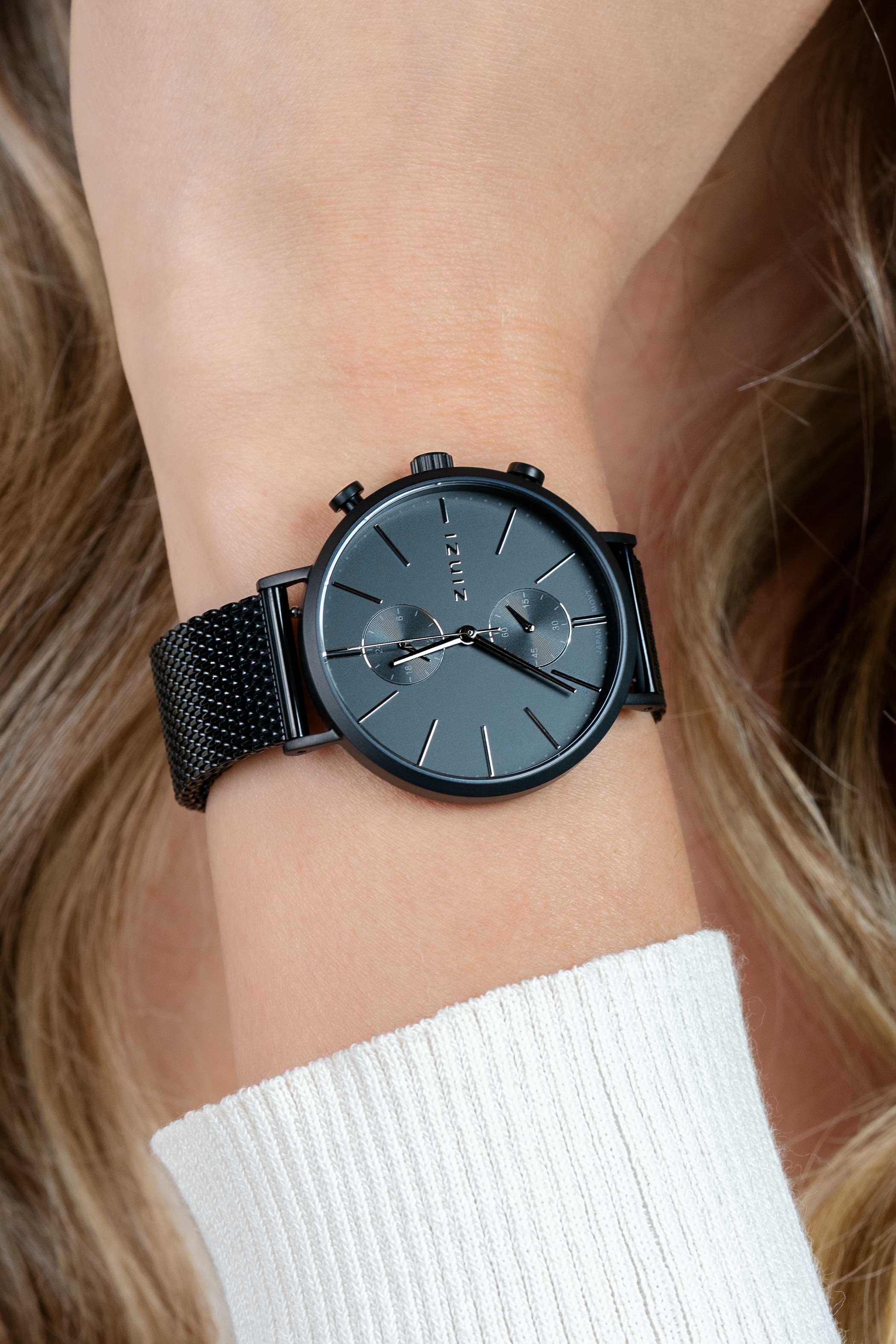 Zinzi Traveller dual time slv w.plt zwart/zwart mesh