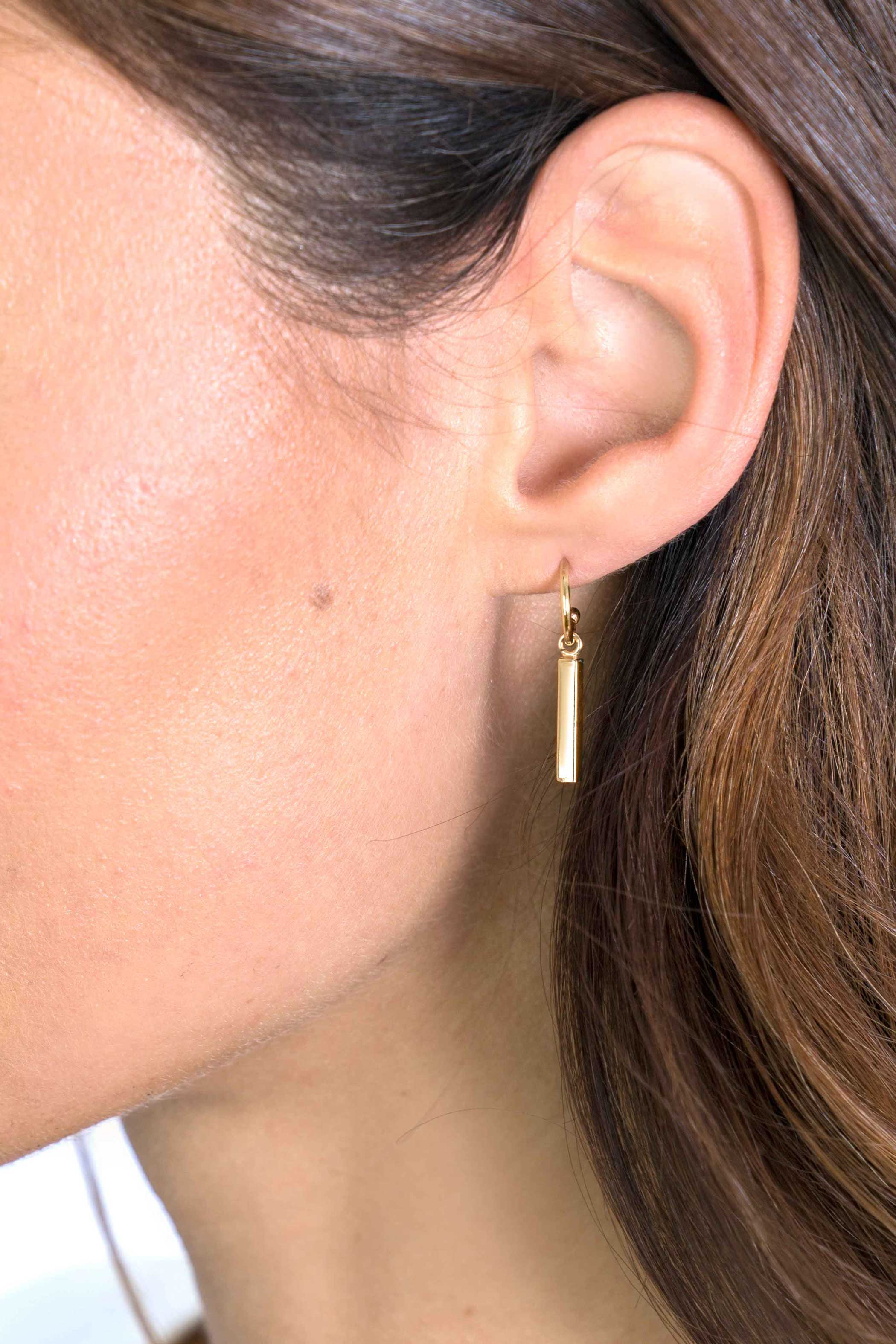 ZINZI silberne Ohrstecker in 14K gelb vergoldet mit Stab 26mm ZIO2099G