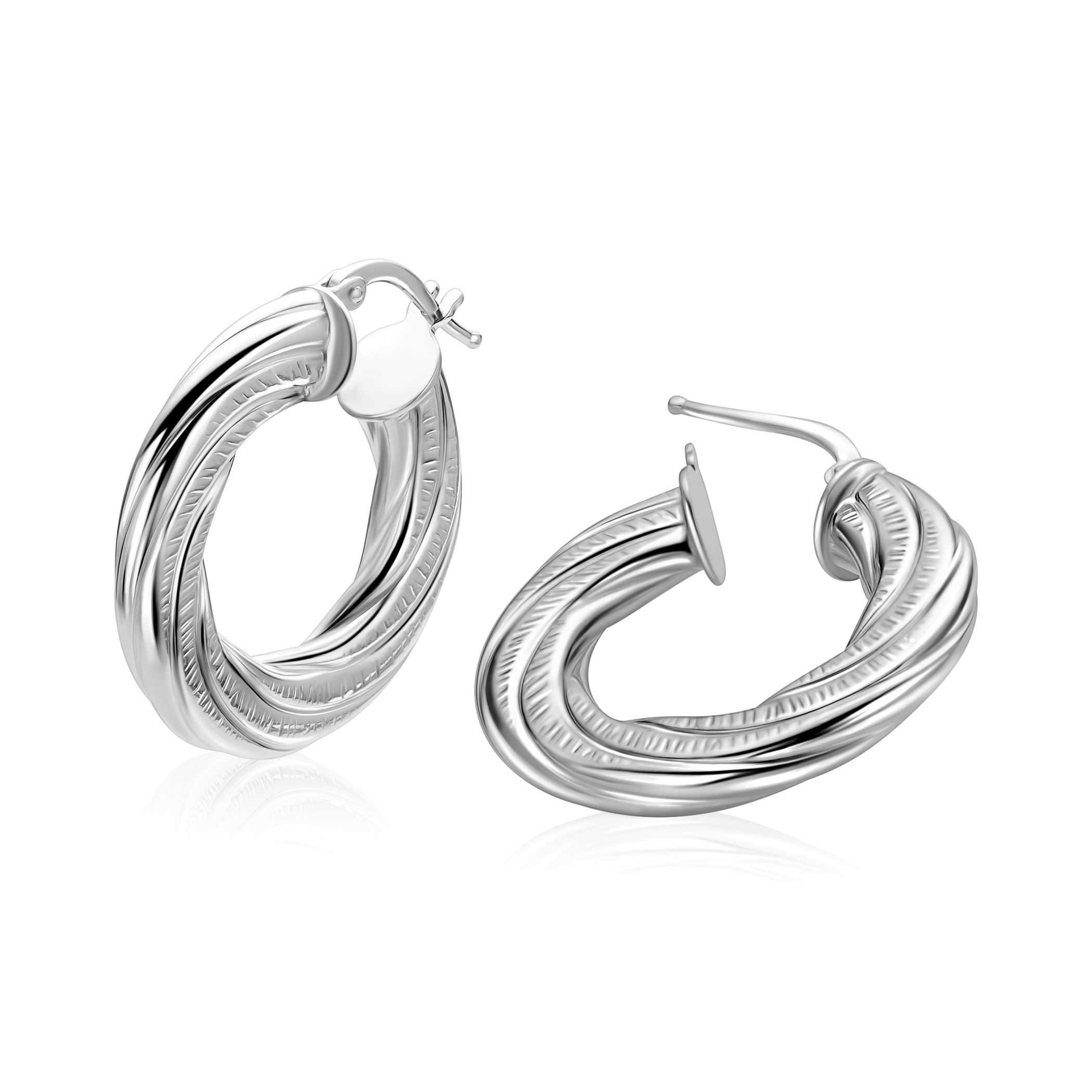 ZINZI zlv. oorringen met gedraaide buis  26x3mm