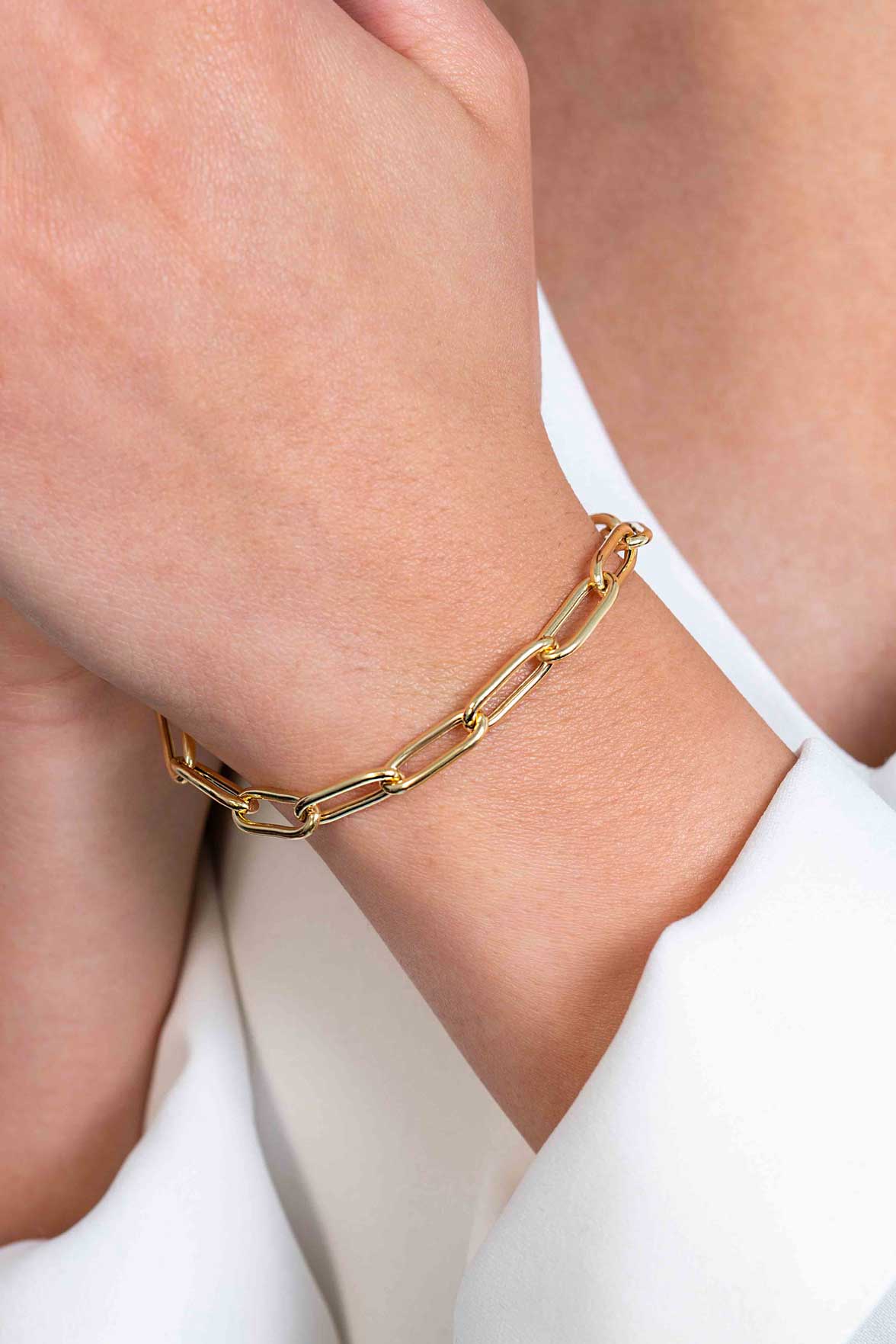 ZINZI zlv.armband gg.verg.paperclip schakels 5.8mm