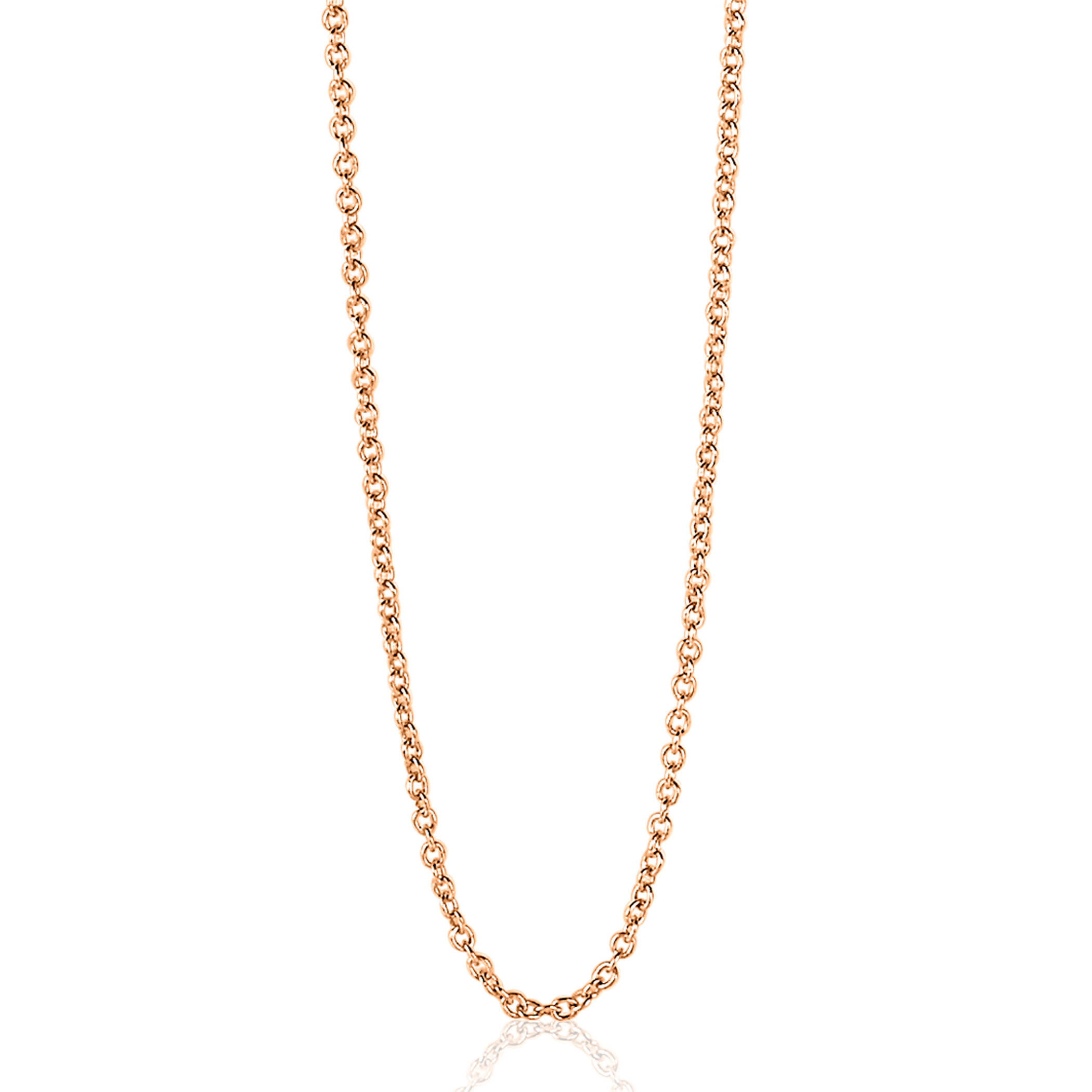 70cm ZINZI silberne Anker Kette rosévergoldet ZILC-A70R