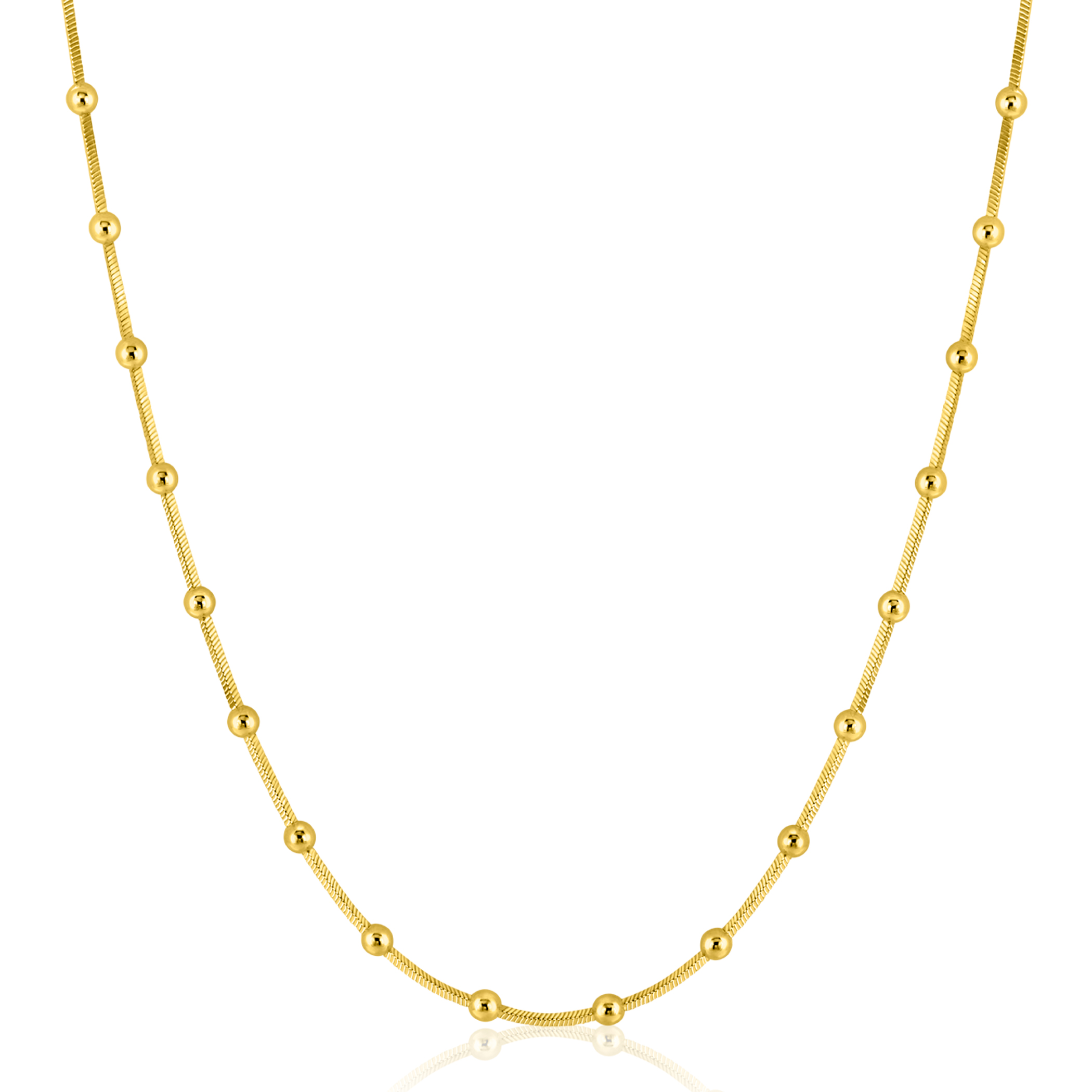 ZINZI zlv.gg.verg.slangencollier met bolletjes 42/45