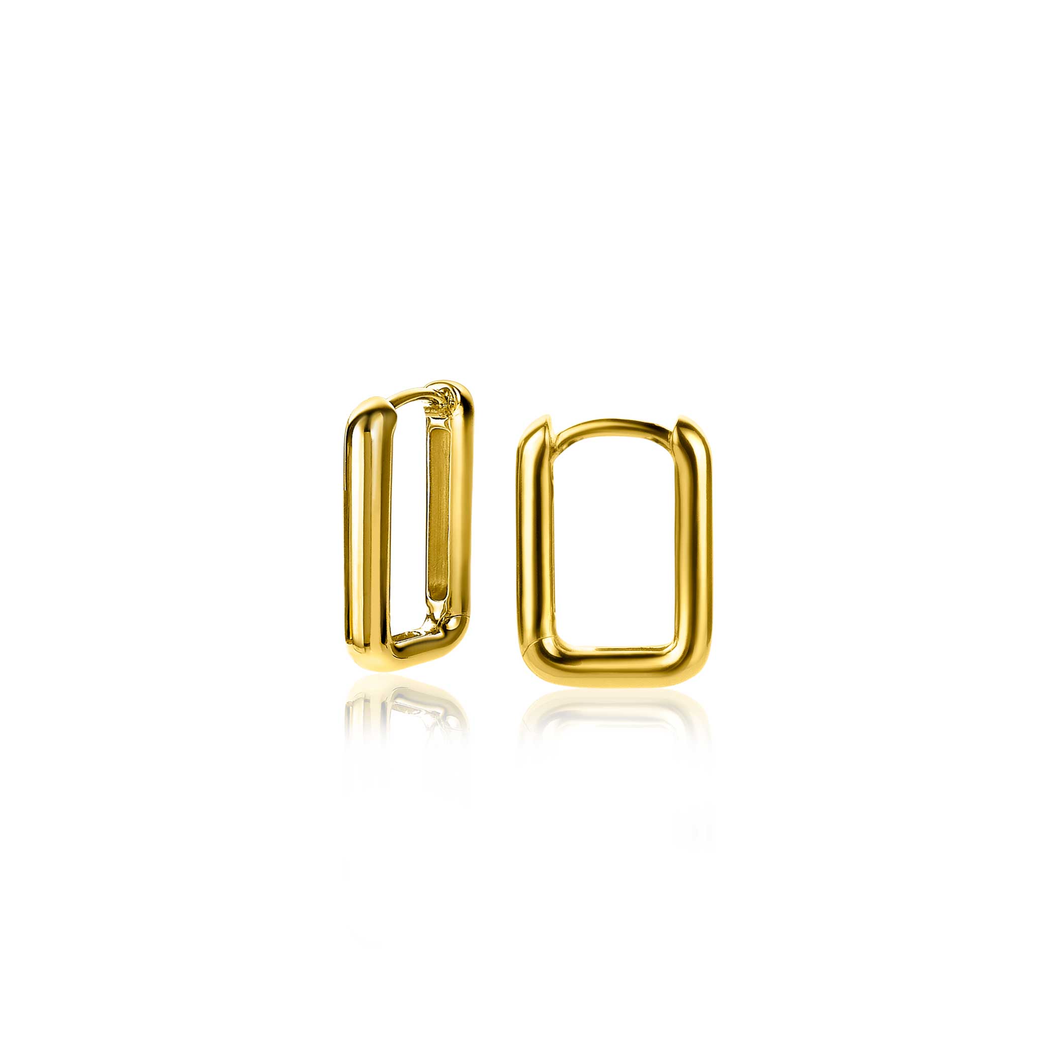 ZINZI silberne Luxus-Ohrringe 14K Gelbgold vergoldet 15x2mm ovale Form ZIO2221G