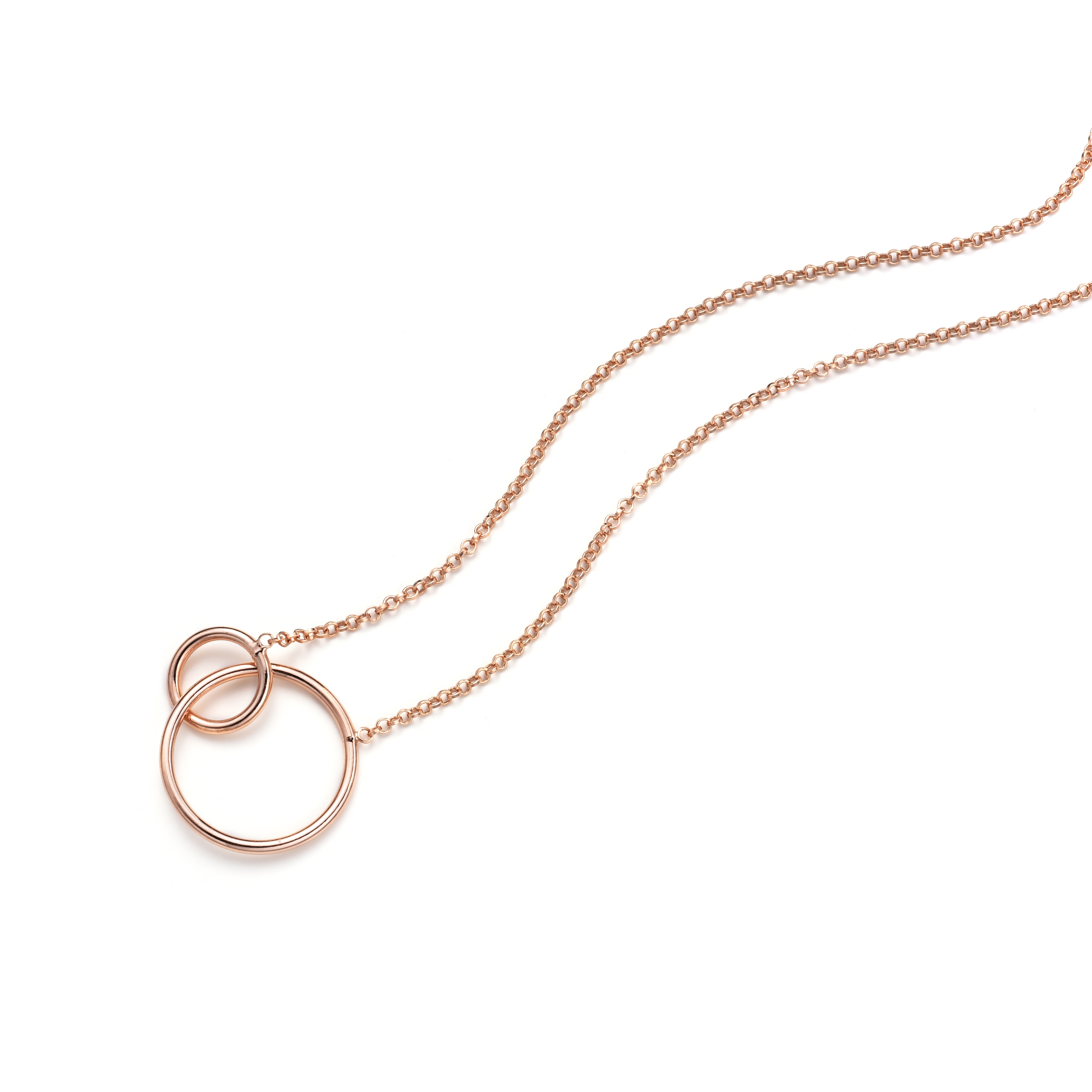 ZINZI silbernes Halskette rosé vergoldet runde Formen42-45cm ZIC1278R