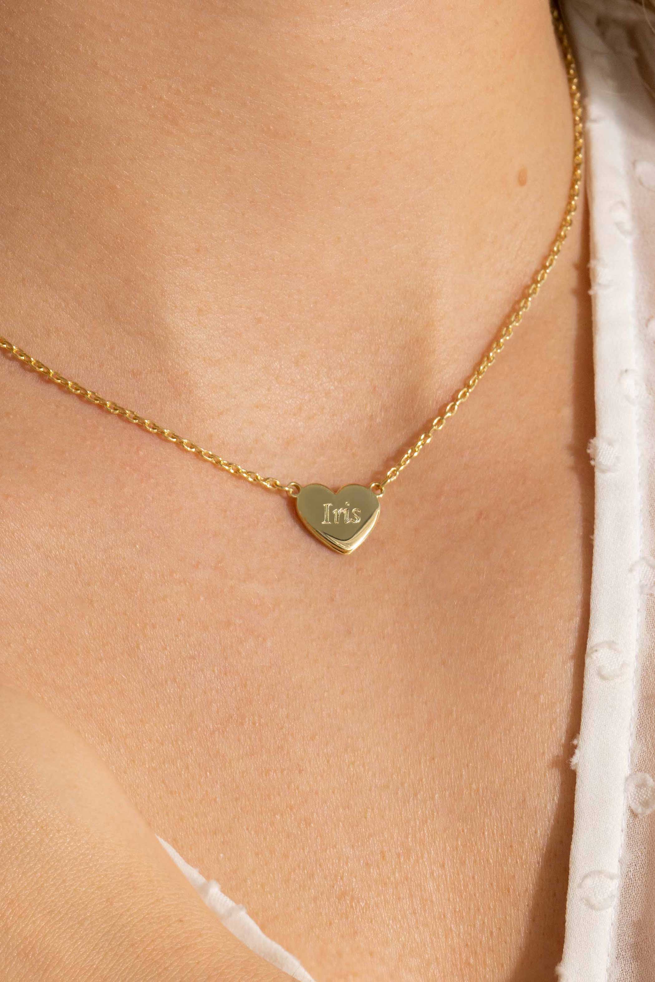 ZINZI zlv. collier geel verguld hart plaatje 42/45cm