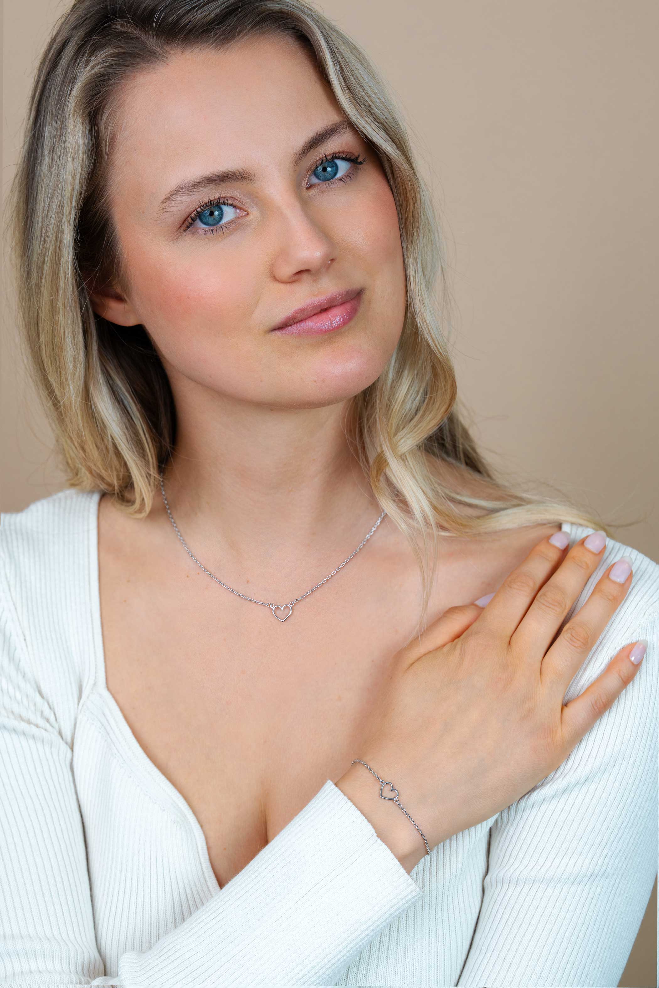 ZINZI silbernes Armband mit offenem Herz ZIA1420