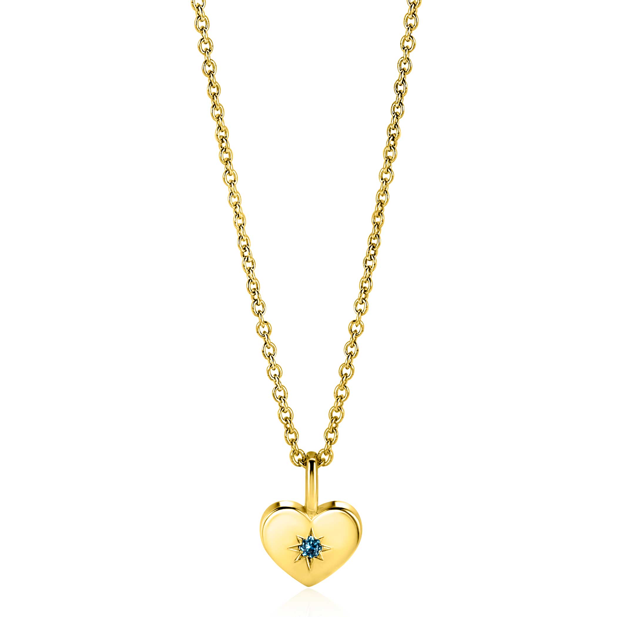 ZINZI zlv.hanger gg.verg.hart birthstones aquamarijn