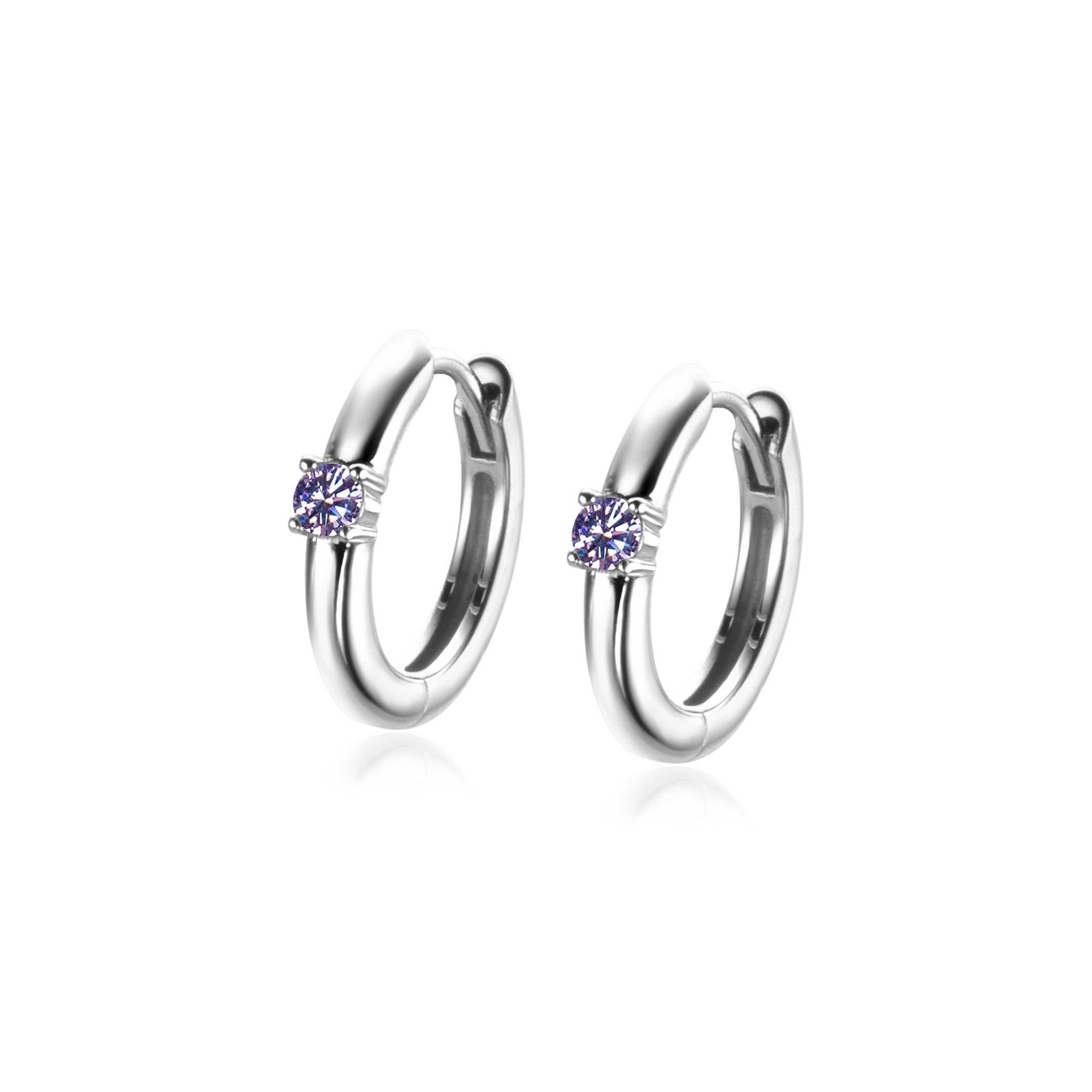 ZINZI zlv.oorr. birthstones licht amethist cz