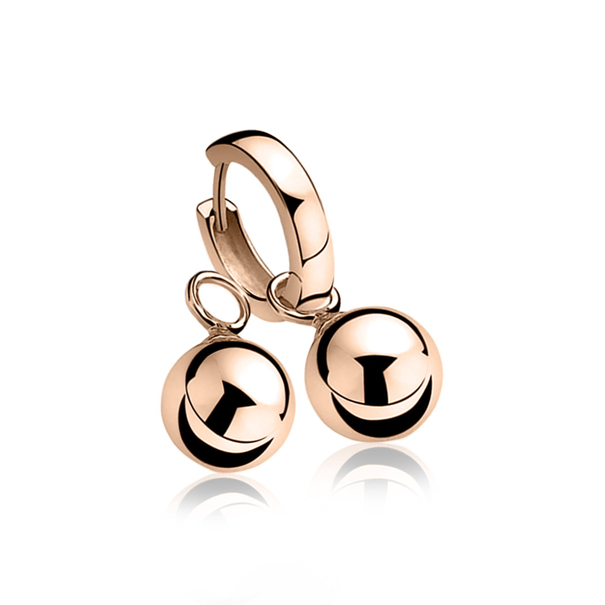 ZINZI silberne Ohrhänger rosé vergoldet Kugel 10mm ZICH716R