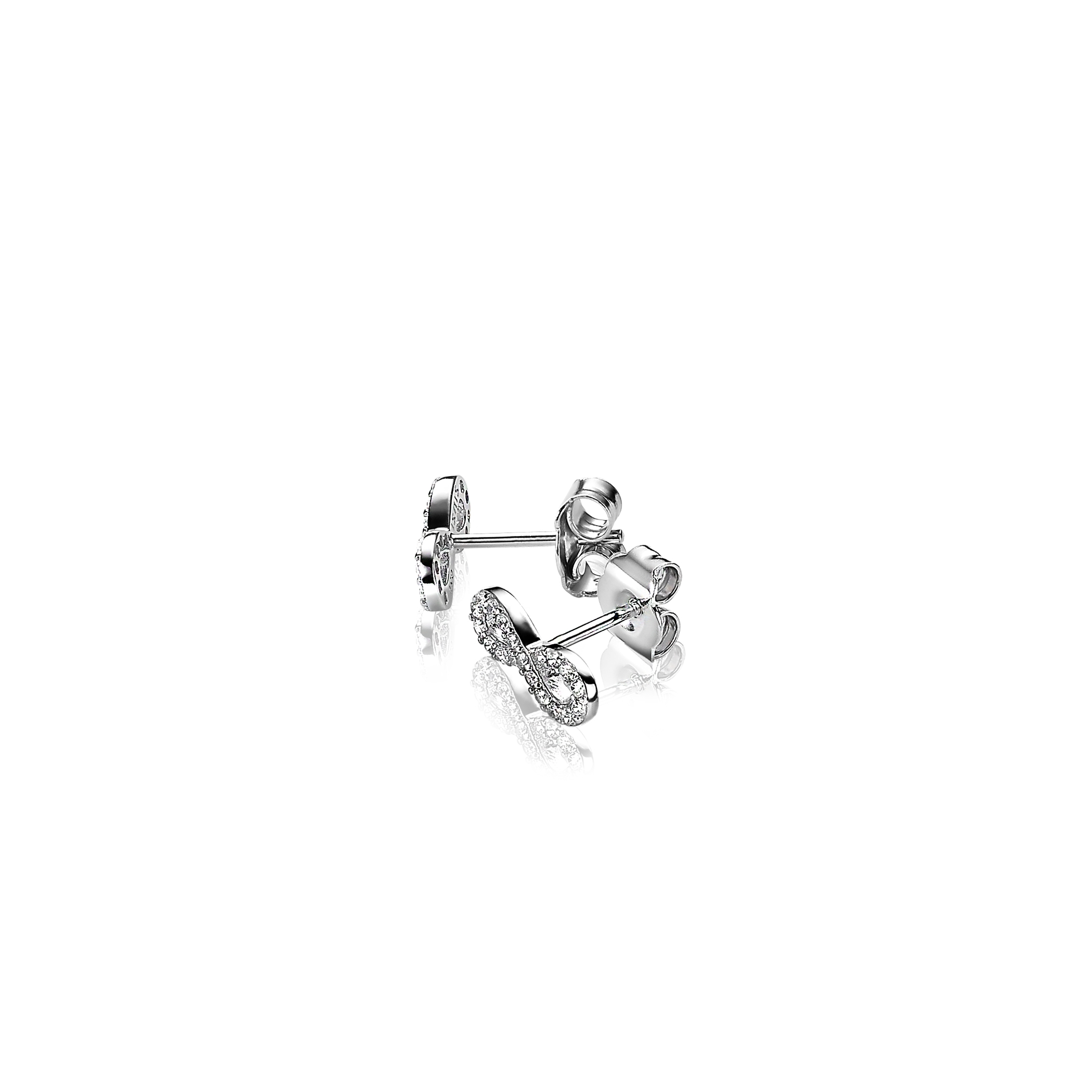 Zinzi silberne Ohrstecker infinity  weiß ZIO1065Z