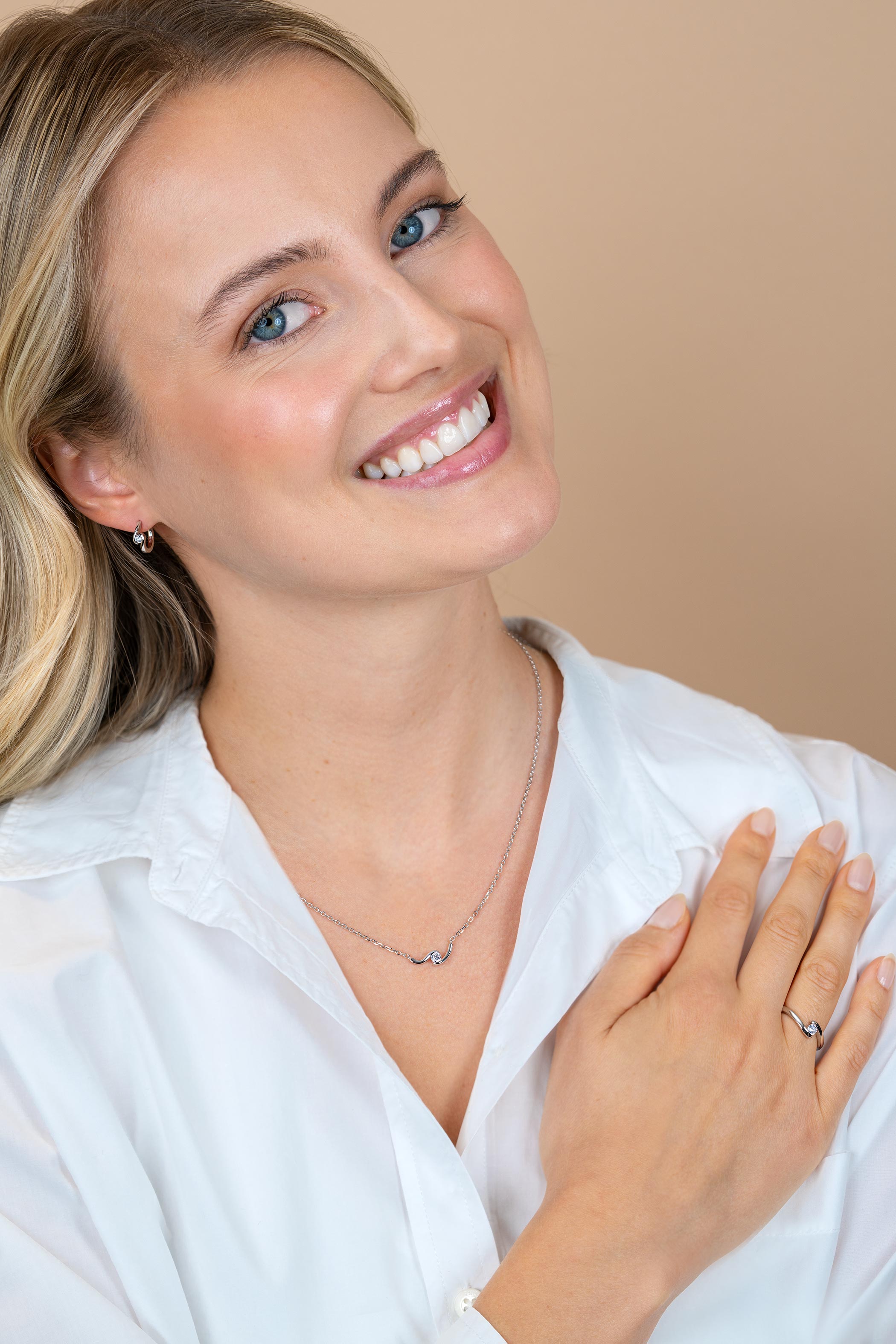 ZINZI zlv. collier slagmodel met zirconia