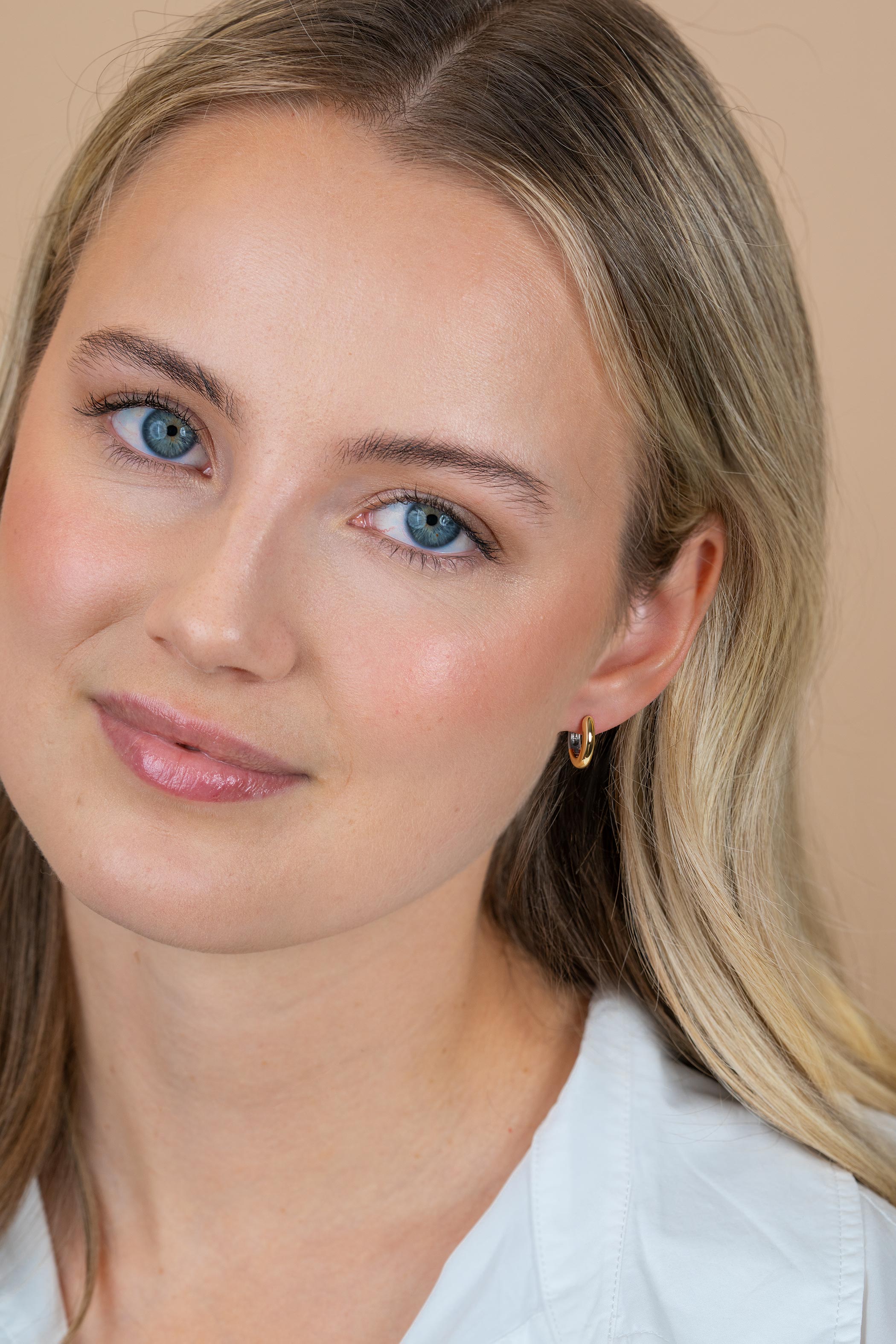 ZINZI zlv. klapcreolen 1 kant zlv 1 kant geel 12x3mm