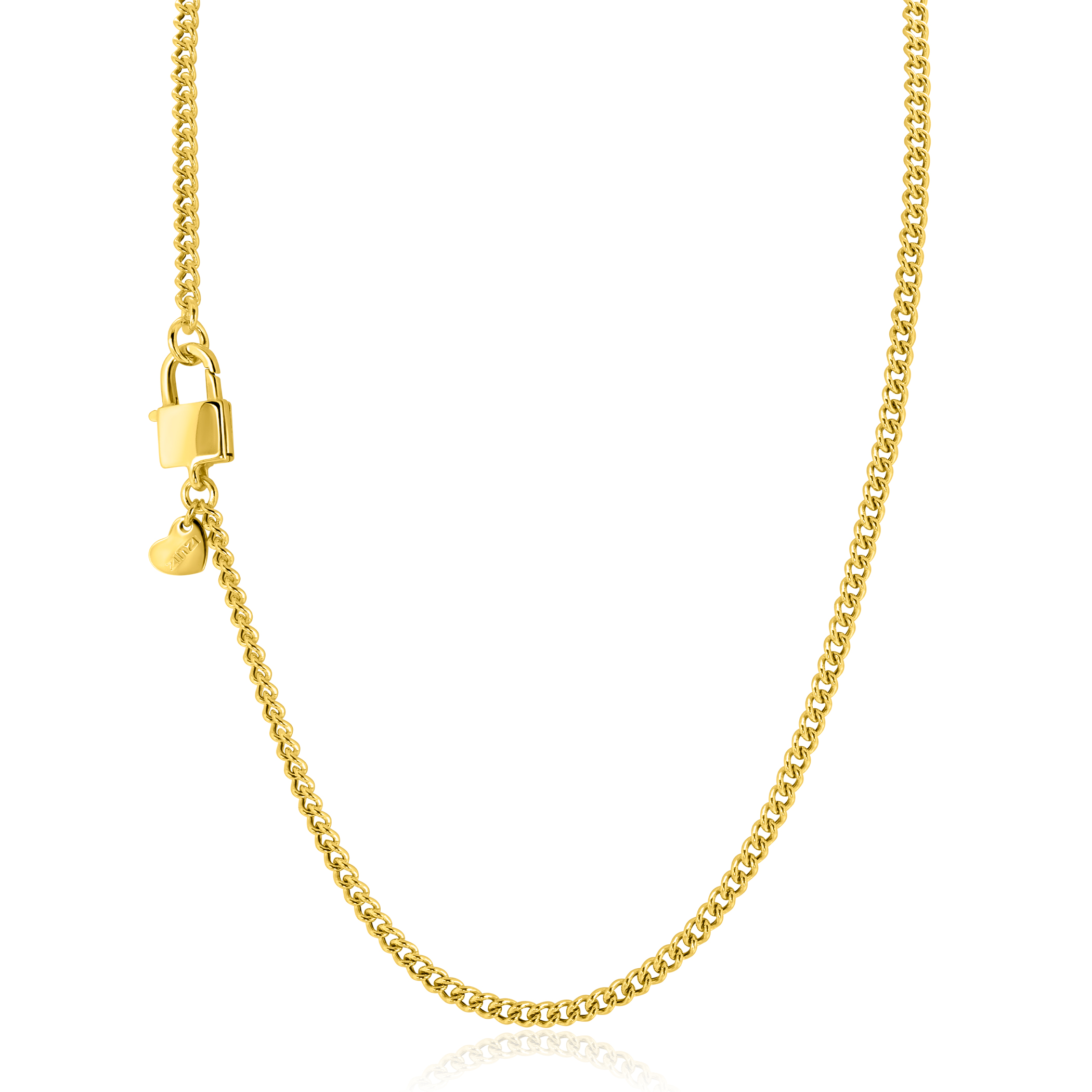 ZINZI zlv. collier gg.verg. grmt.met slot sluiting 45cm