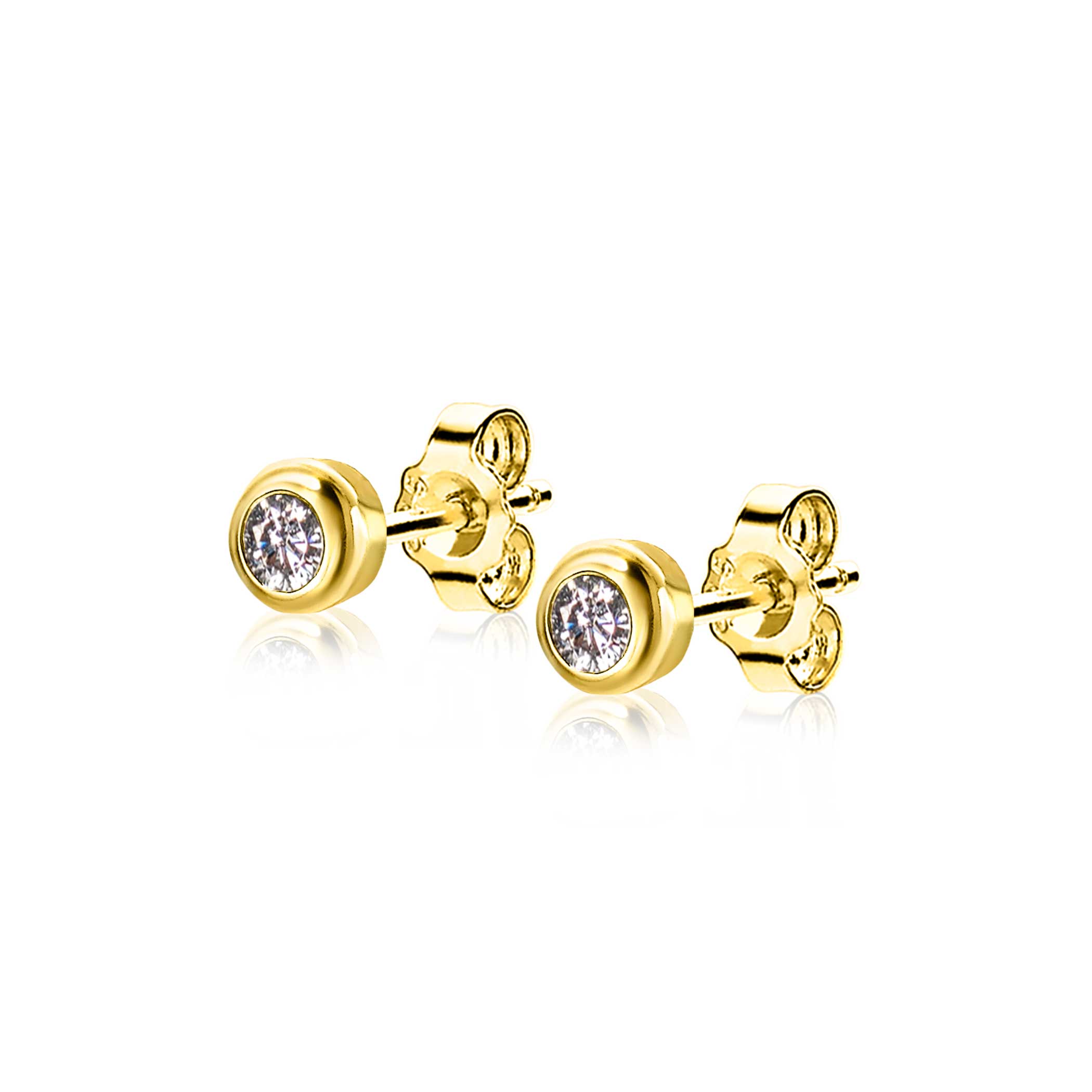 ZINZI zlv. oorknopjes gg.verg.birthstones wit cz
