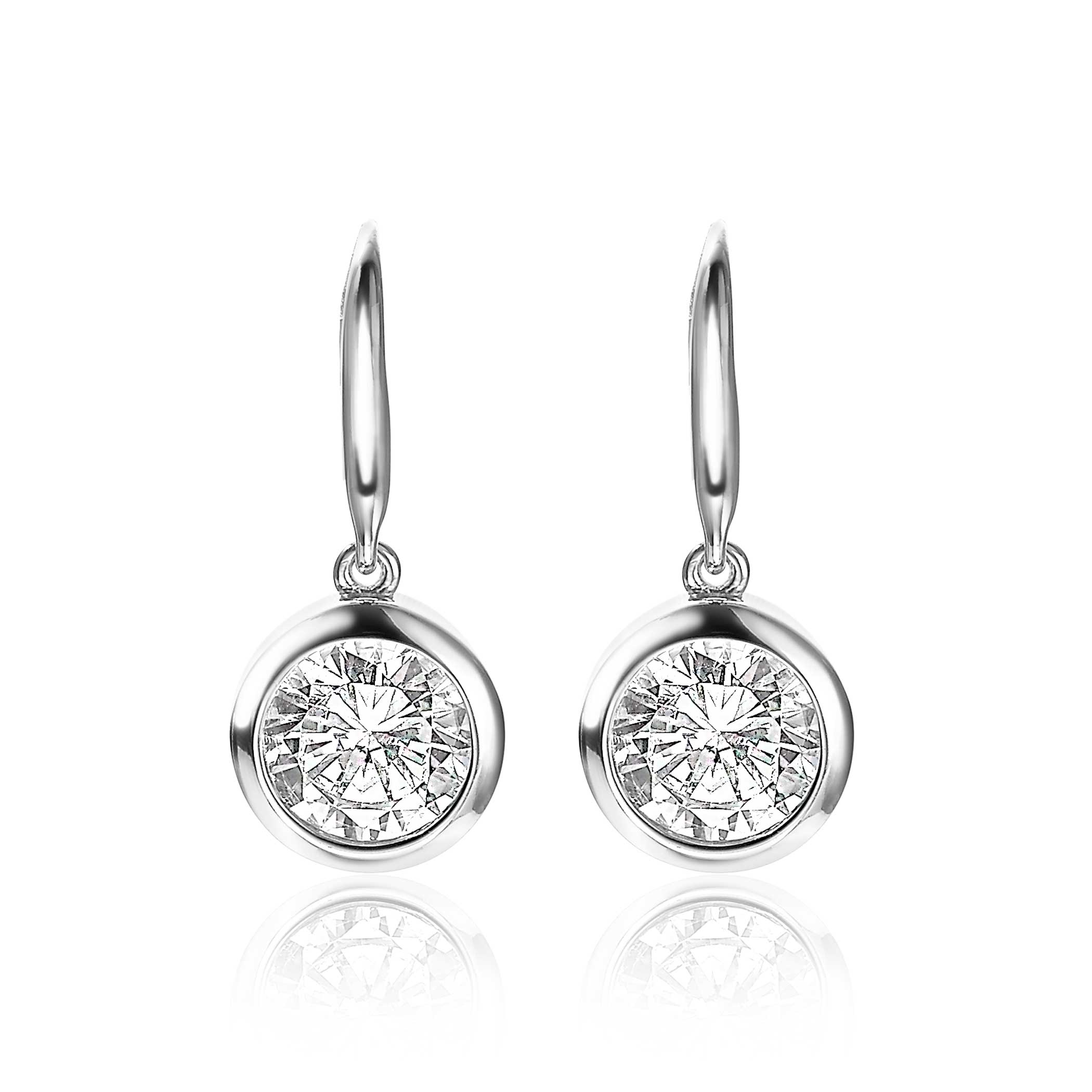 ZINZI silberne Ohrhänger  weiße Zirkonia 11mm ZIO1