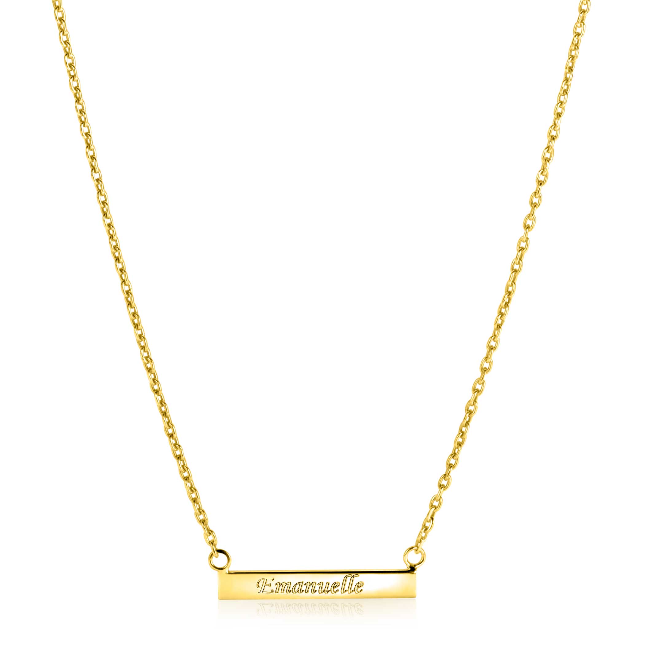 ZINZI zlv. collier gg.verguld met recht plaatje