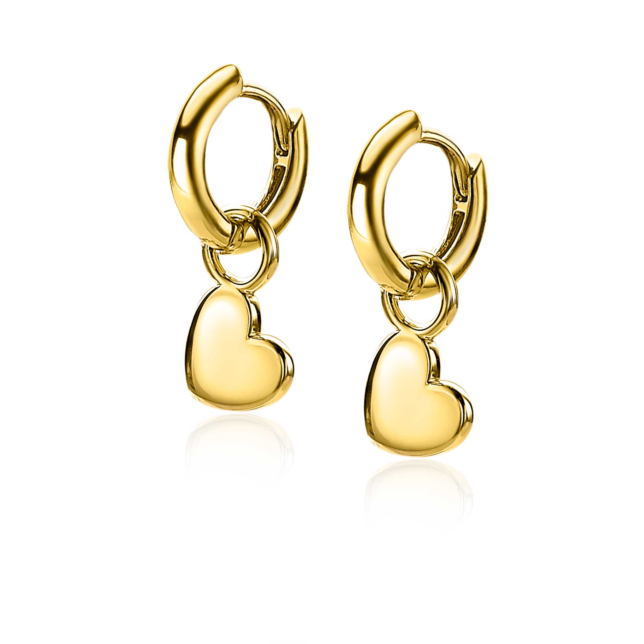 ZINZI silberne Ohrhänger 14K gelb vergoldet Herzform 8mm ZICH1826G