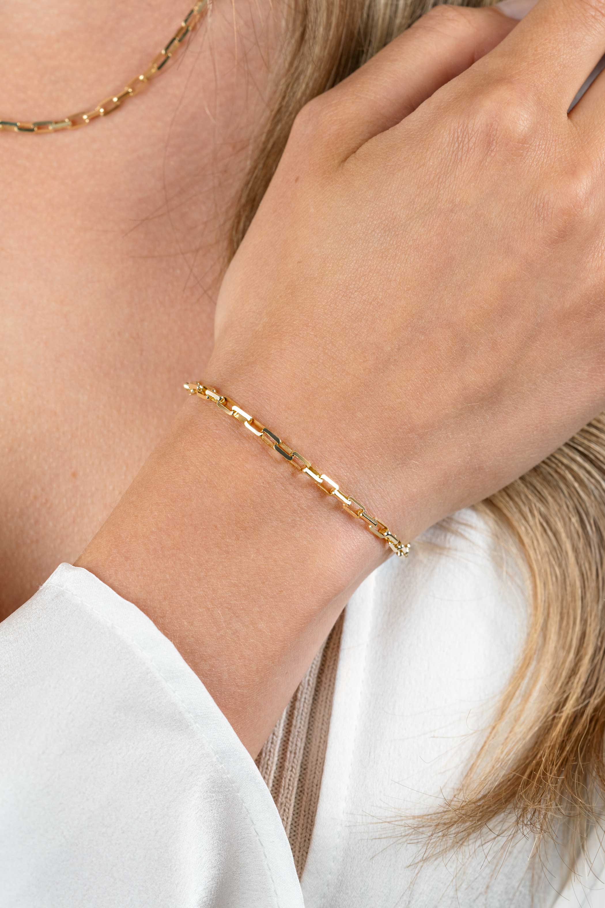 ZINZI vergoldetes Silberarmband mit venezianischen Gliedern, 3 mm, 16,5-19,5 cm ZIA2587