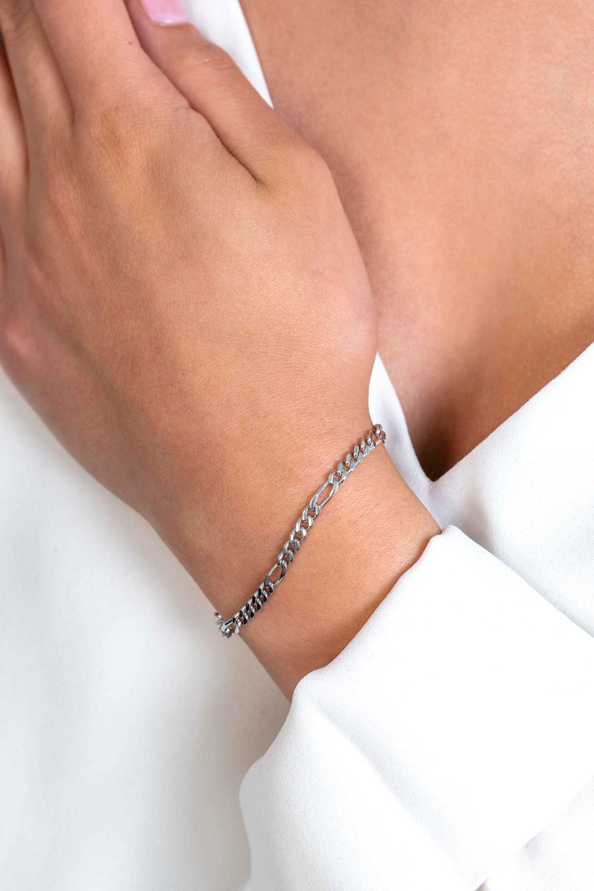 ZINZI zlv. armband figaro schakel 3.5mm