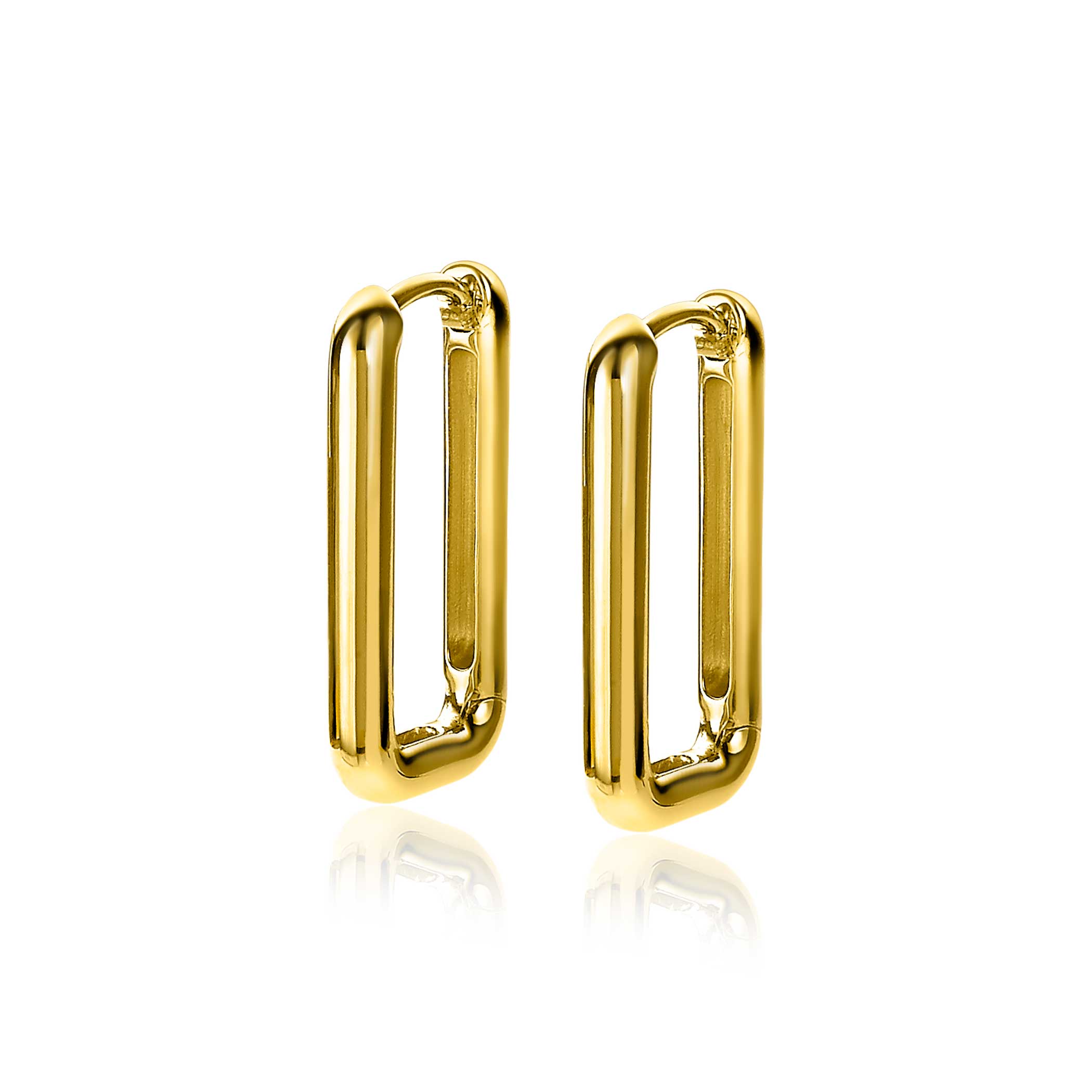ZINZI silbernes Luxus Ohrringe 14K gelb vergoldet 24x3mm ovale Form ZIO2223G