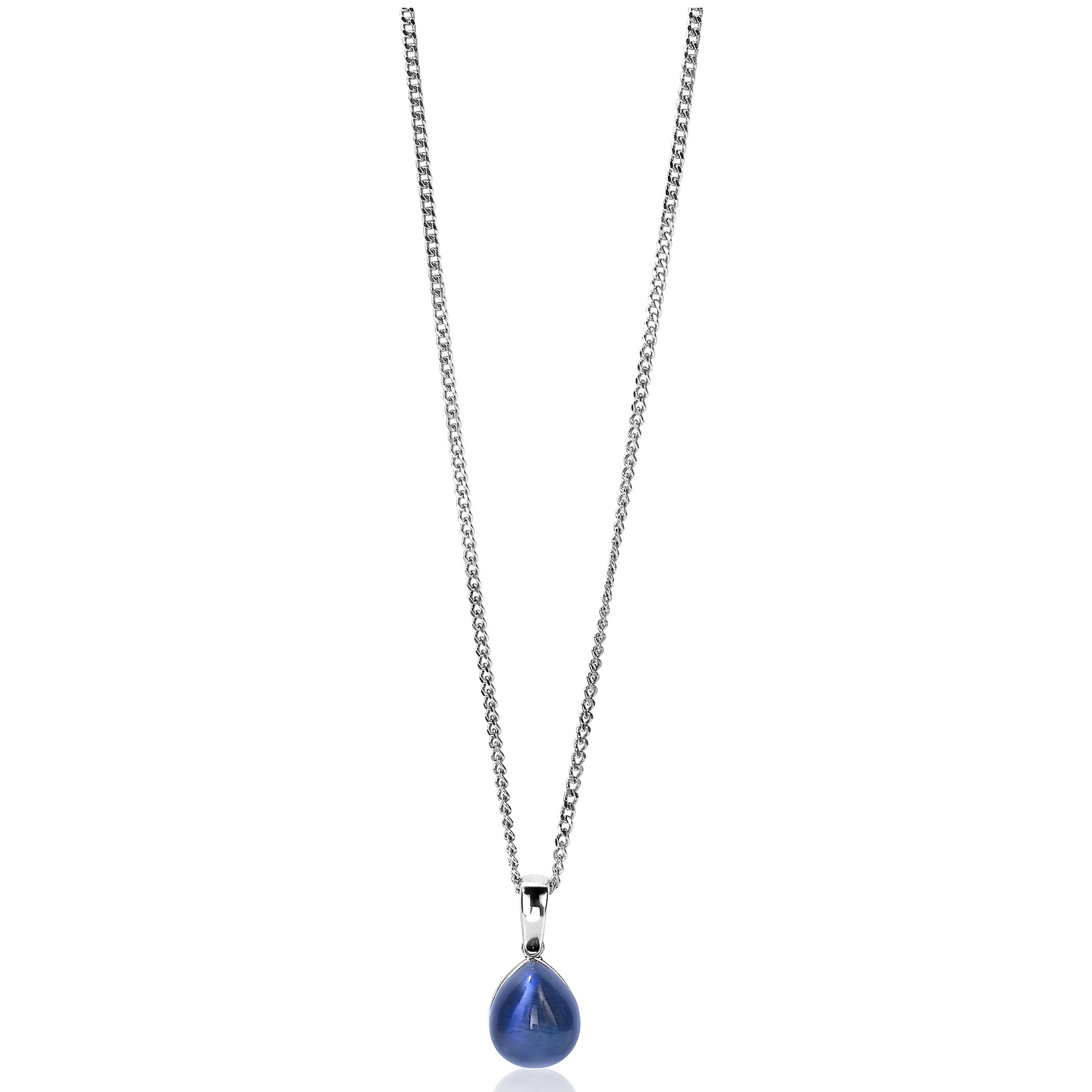 ZINZI silberner Anhänger blau Birnenform 20mm ZIH1934B