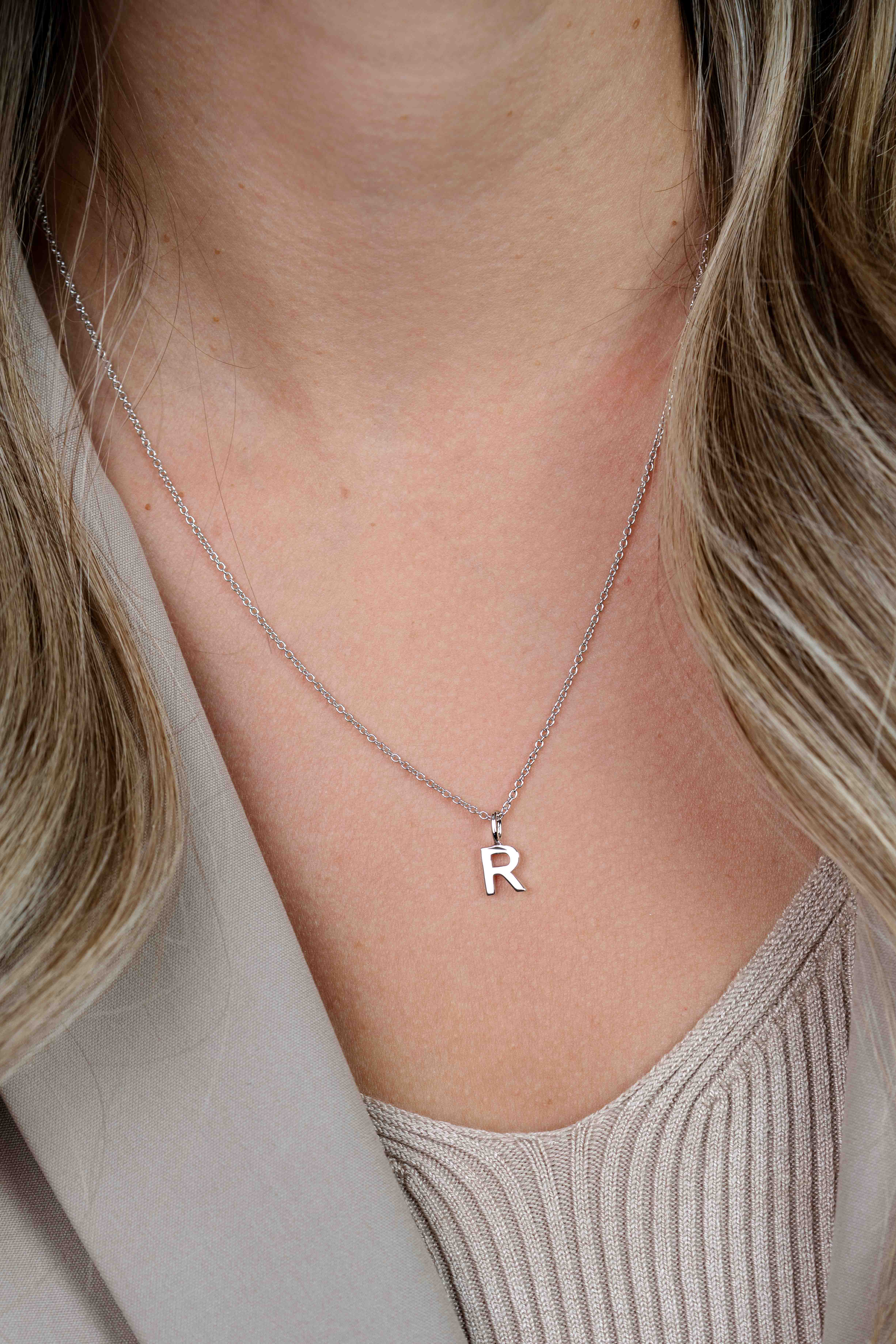 ZINZI silberner Buchstaben Anhänger R ZIH2140R