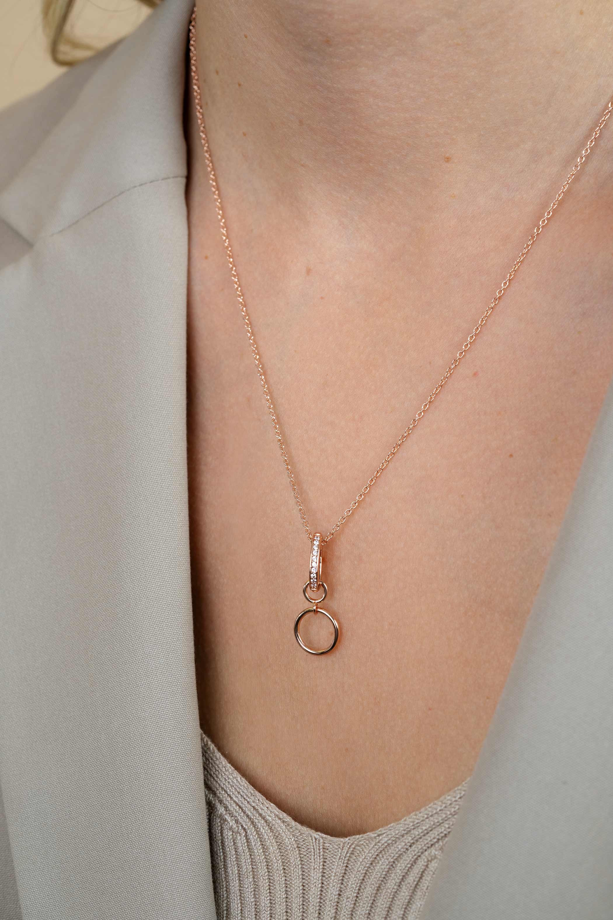 ZINZI zlv. hanger m. zirconia voor creoolhangers rgd verg.