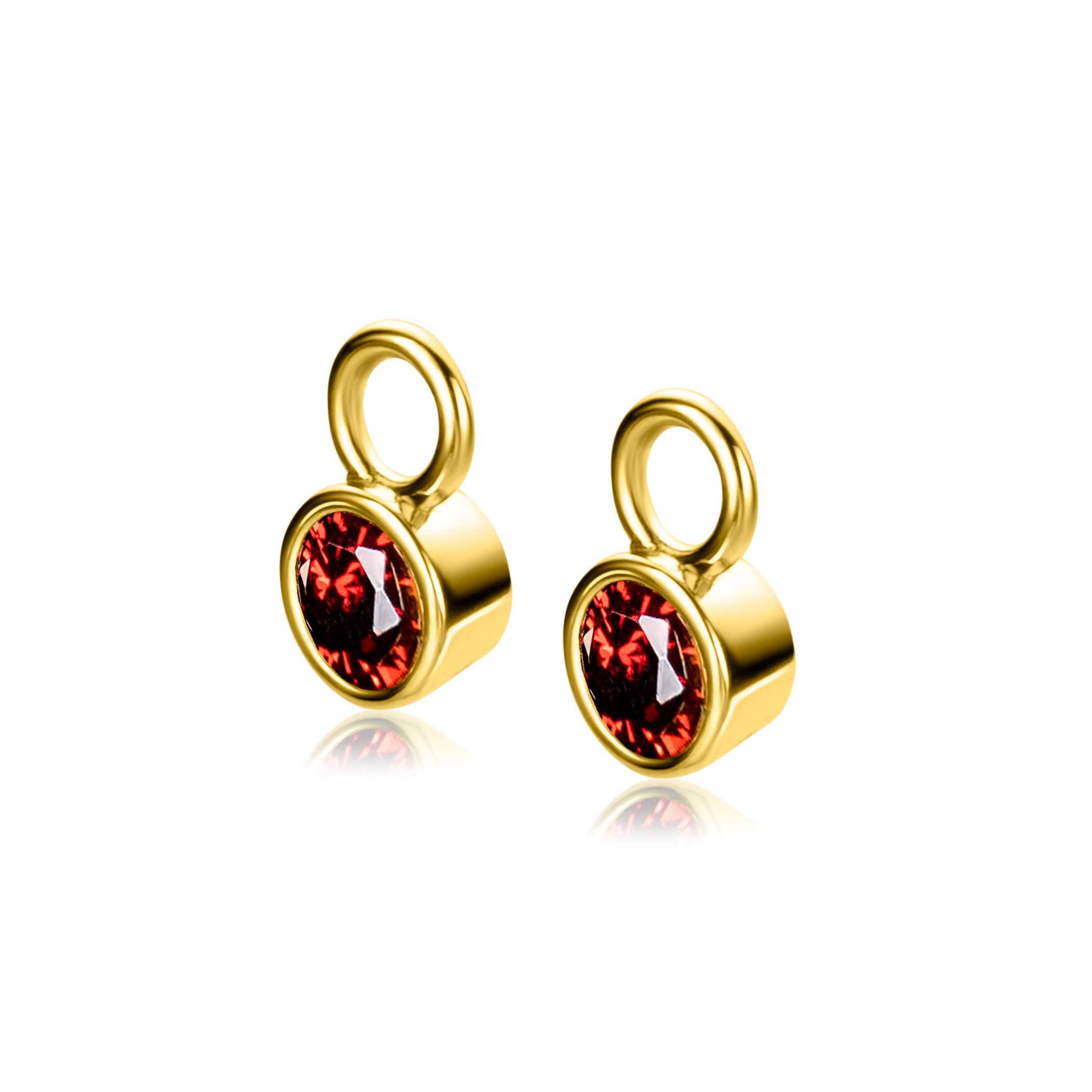 ZINZI zlv.oorbedels gg.verg. birthstones granaat cz