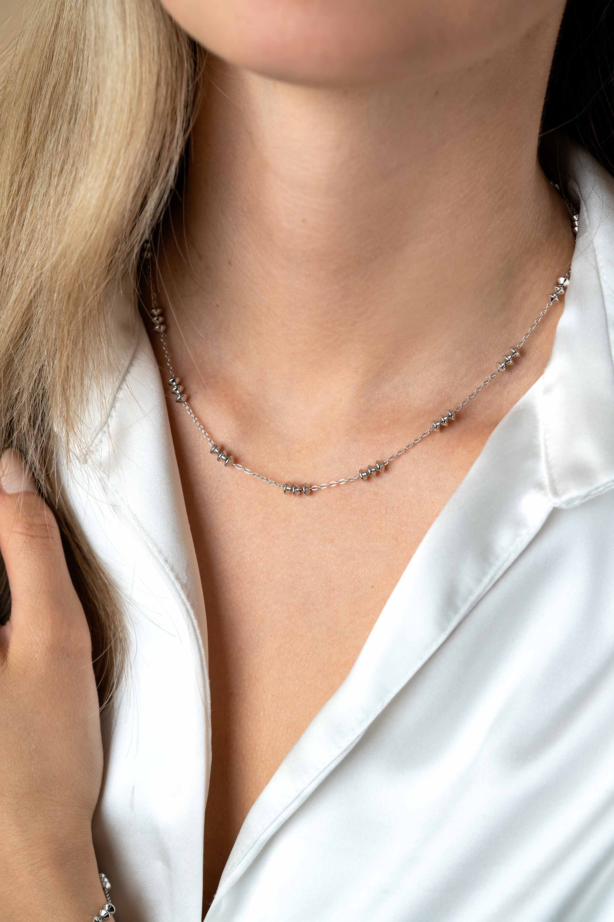 ZINZI zlv. collier fantasie met tolletjes vorm