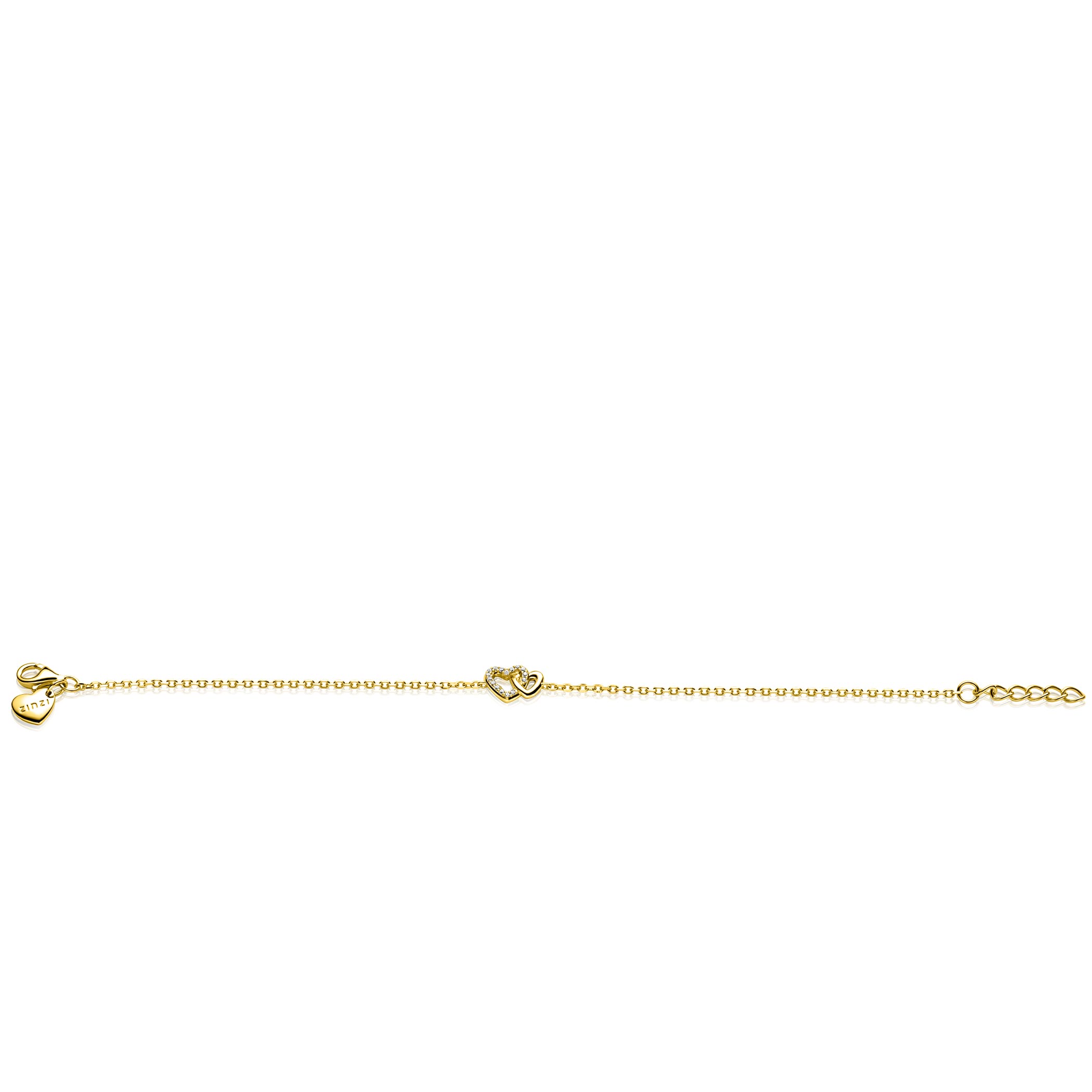 ZINZI zlv.armband gg.verg.2 harten verbonden 1xzirc