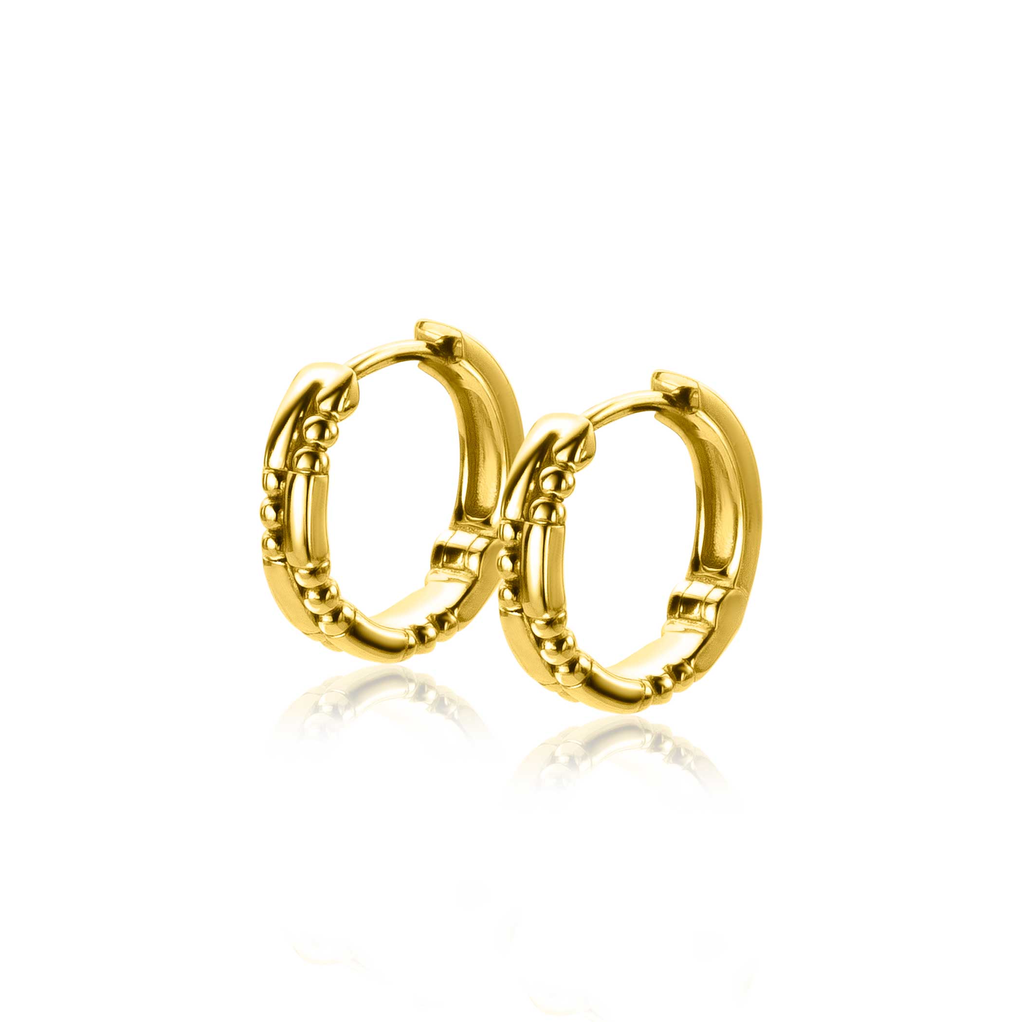 ZINZI silberne Ohrringe extra 14K gelb vergoldet Stab und Kugeln 15mm ZIO2250