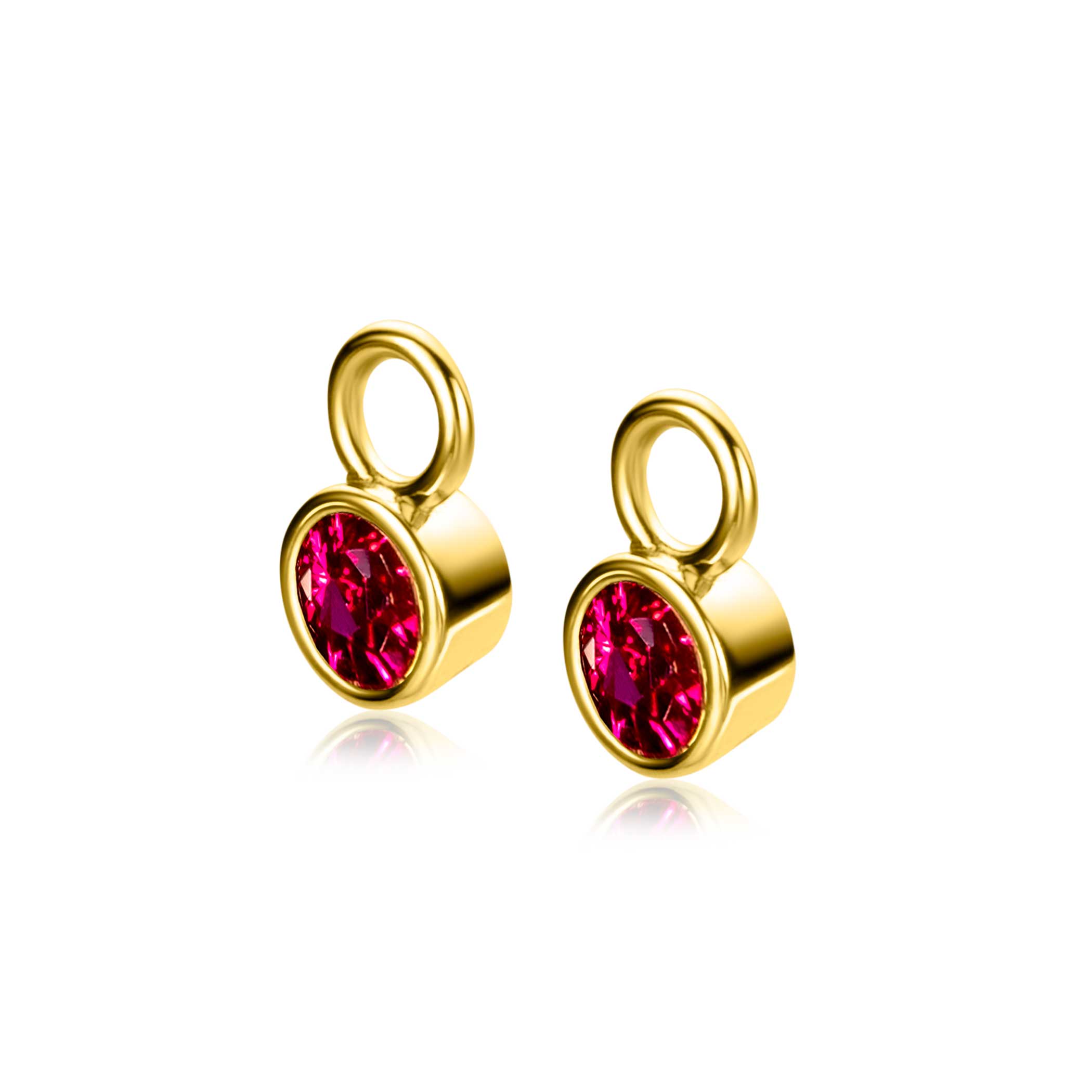 ZINZI zlv.oorbedels gg.verg. birthstones robijn cz