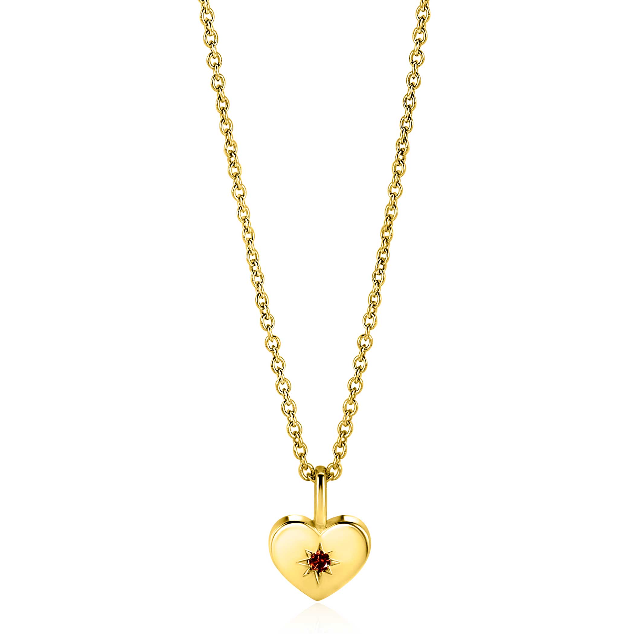 ZINZI zlv. hanger gg.verg.hart birthstones granaat