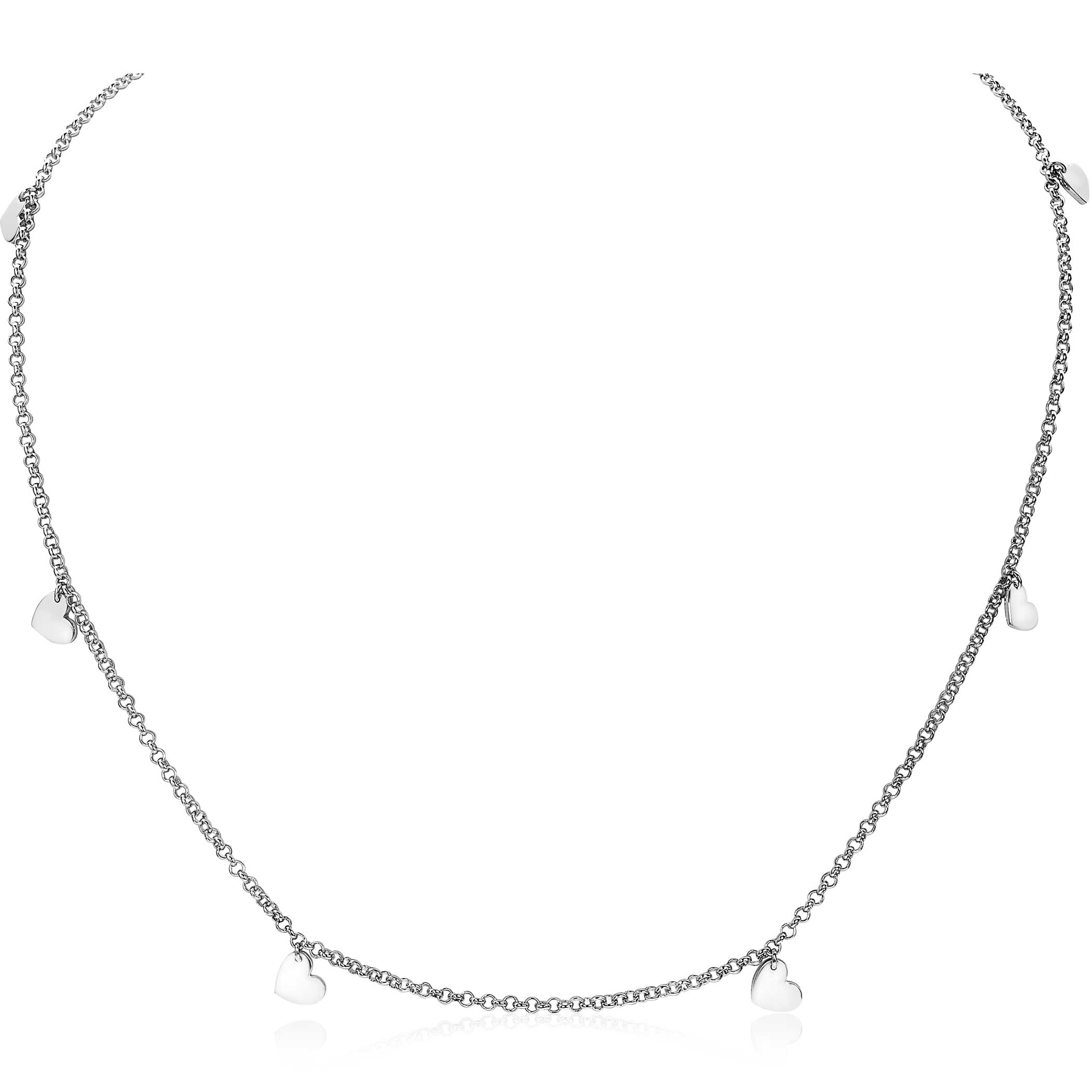 ZINZI silberne Fantasie Kette Herz 40-45cm ZIC1677