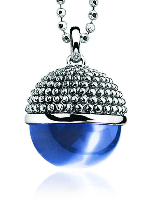 Zinzi silberner Kugel Anhänger blau ZIH792B