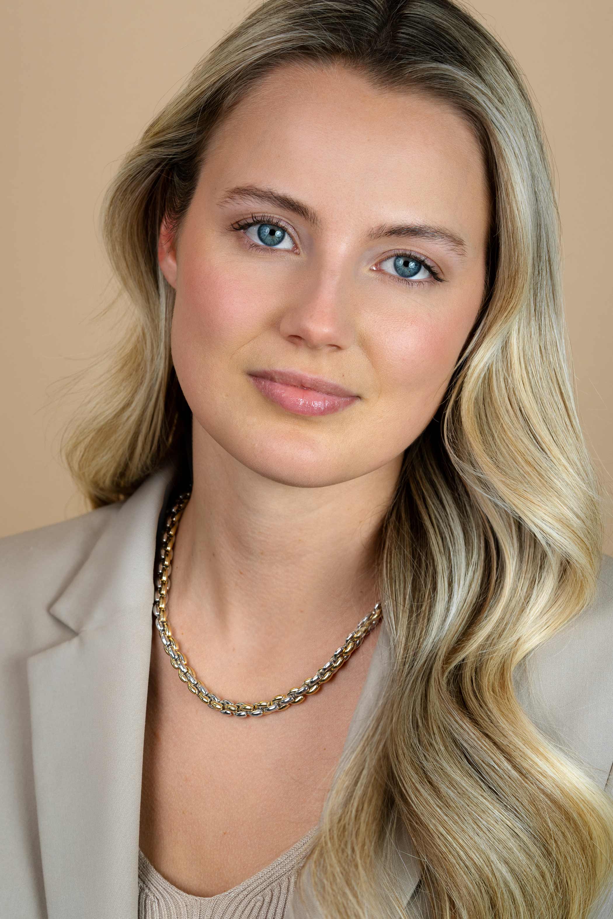 ZINZI silberne Gliederhalskette gelb vergoldet 7mm breit 45cm ZIC1290