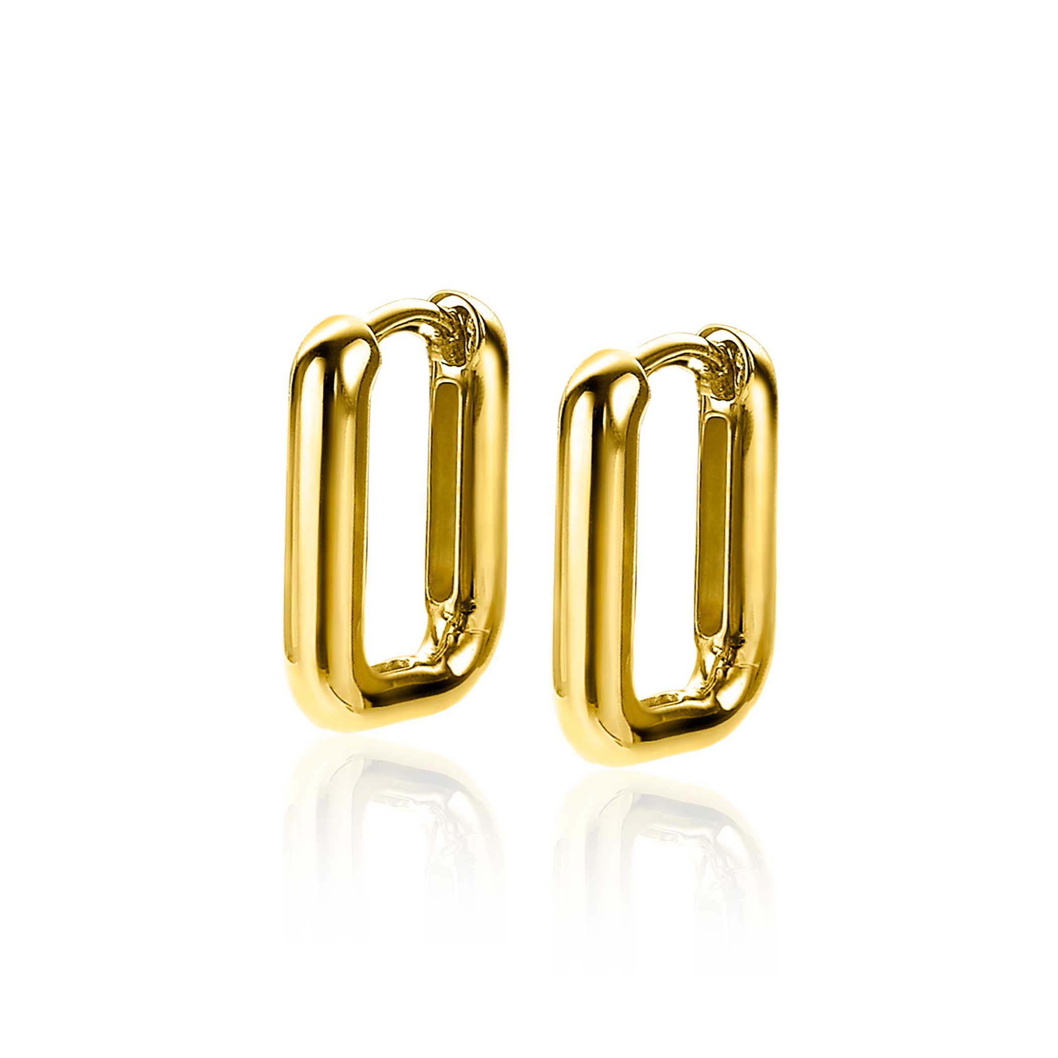 ZINZI silbernes Luxus Ohrringe 14K gelb vergoldet 18x3mm ovale Form ZIO2222G