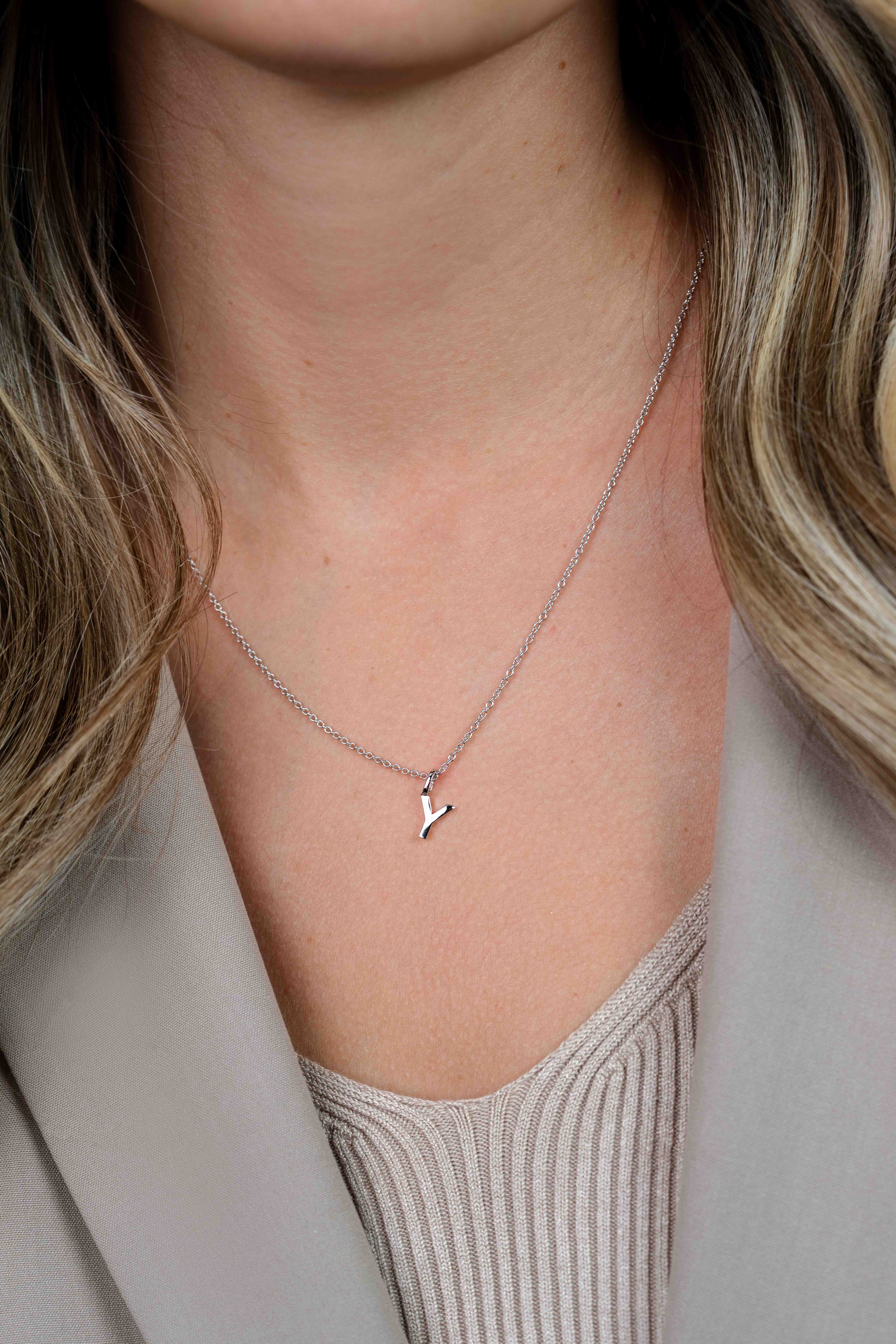 ZINZI silberner Buchstaben Anhänger Y ZIH2140Y