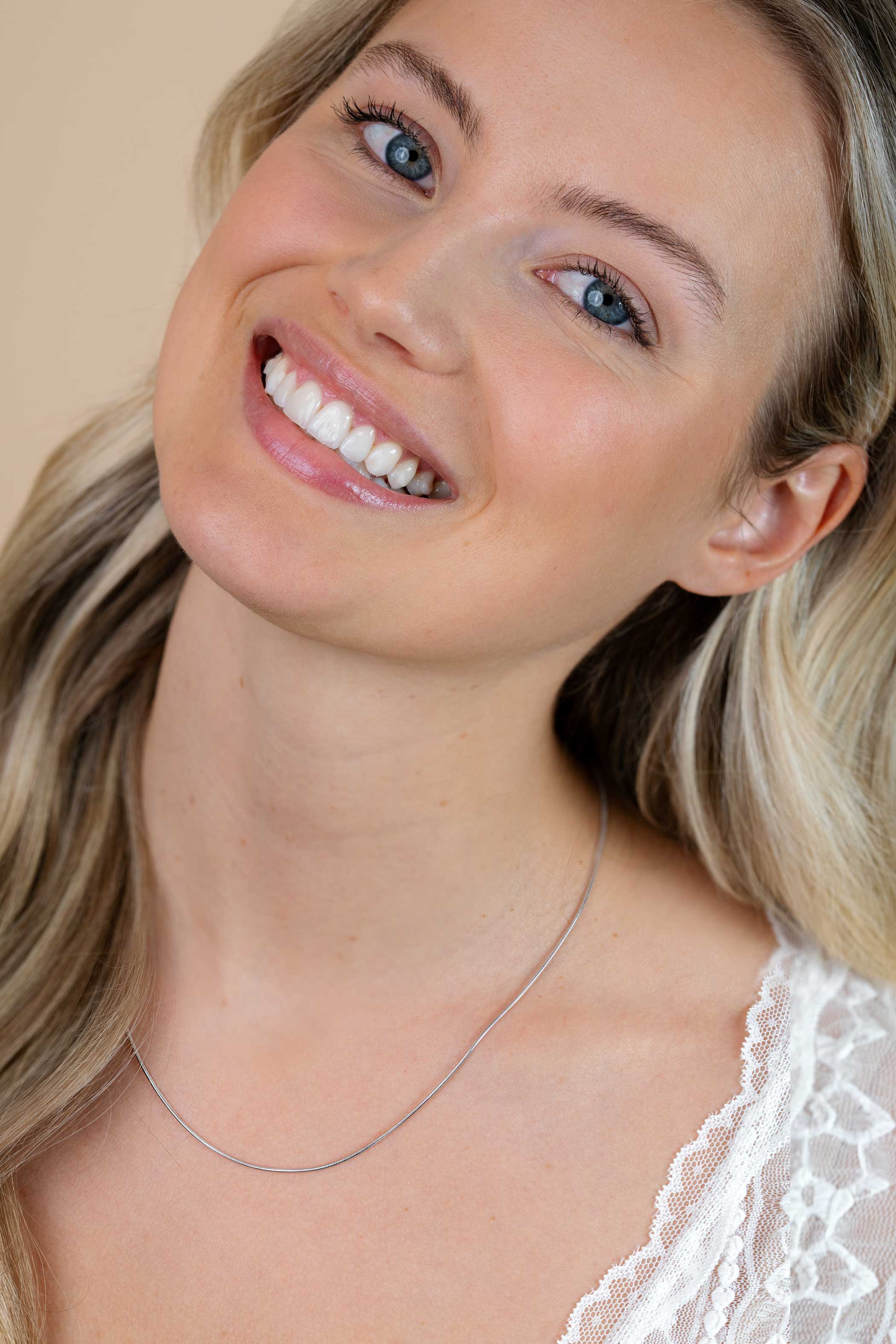 45cm Zinzi silberne Schlangenkette 1mm breit ZISL45