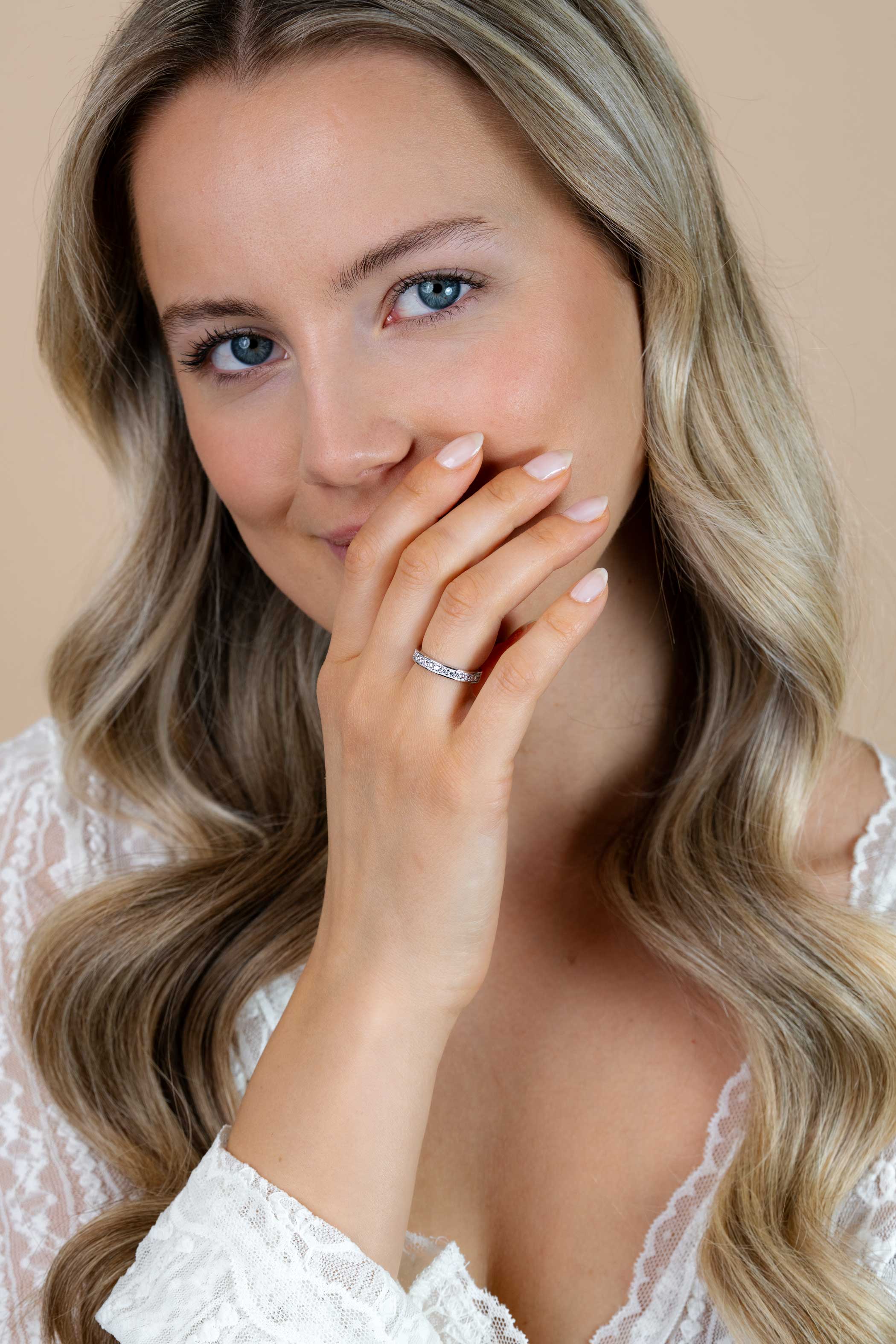 ZINZI silberner Ring weiß ZIR2050