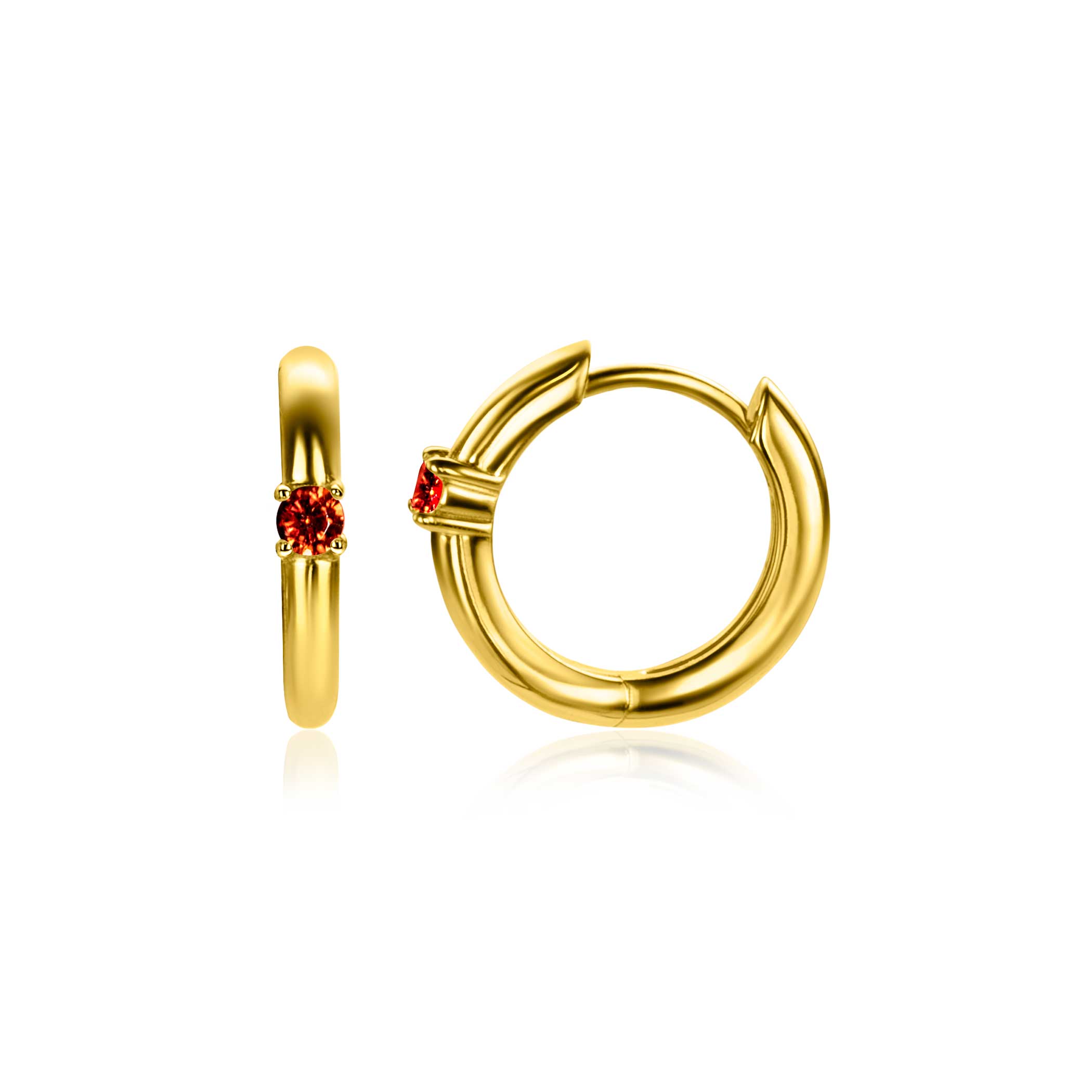 ZINZI zlv. oorringen gg.verg birthstones granaat cz