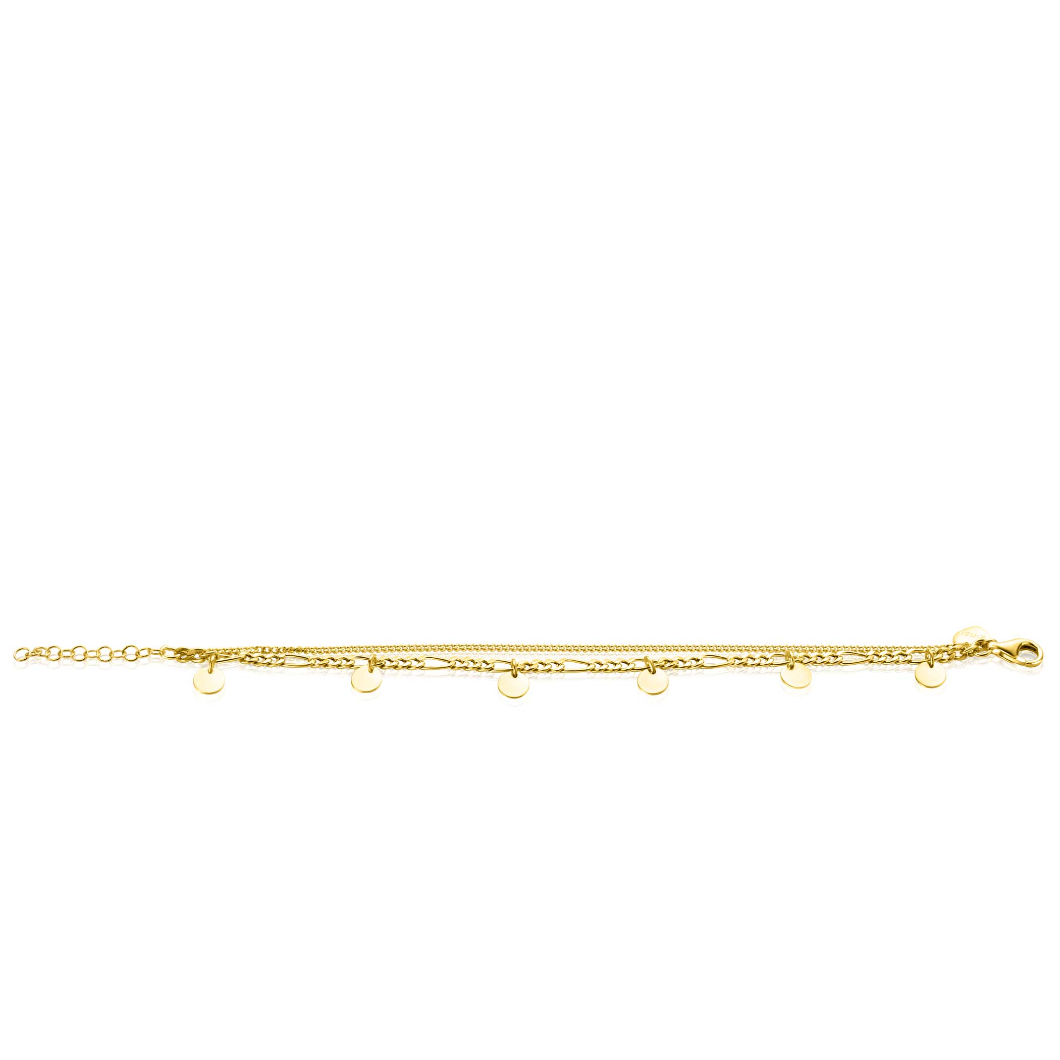 ZINZI zlv.armband gg.verg.2 rijen grmt./fig.plaatjes