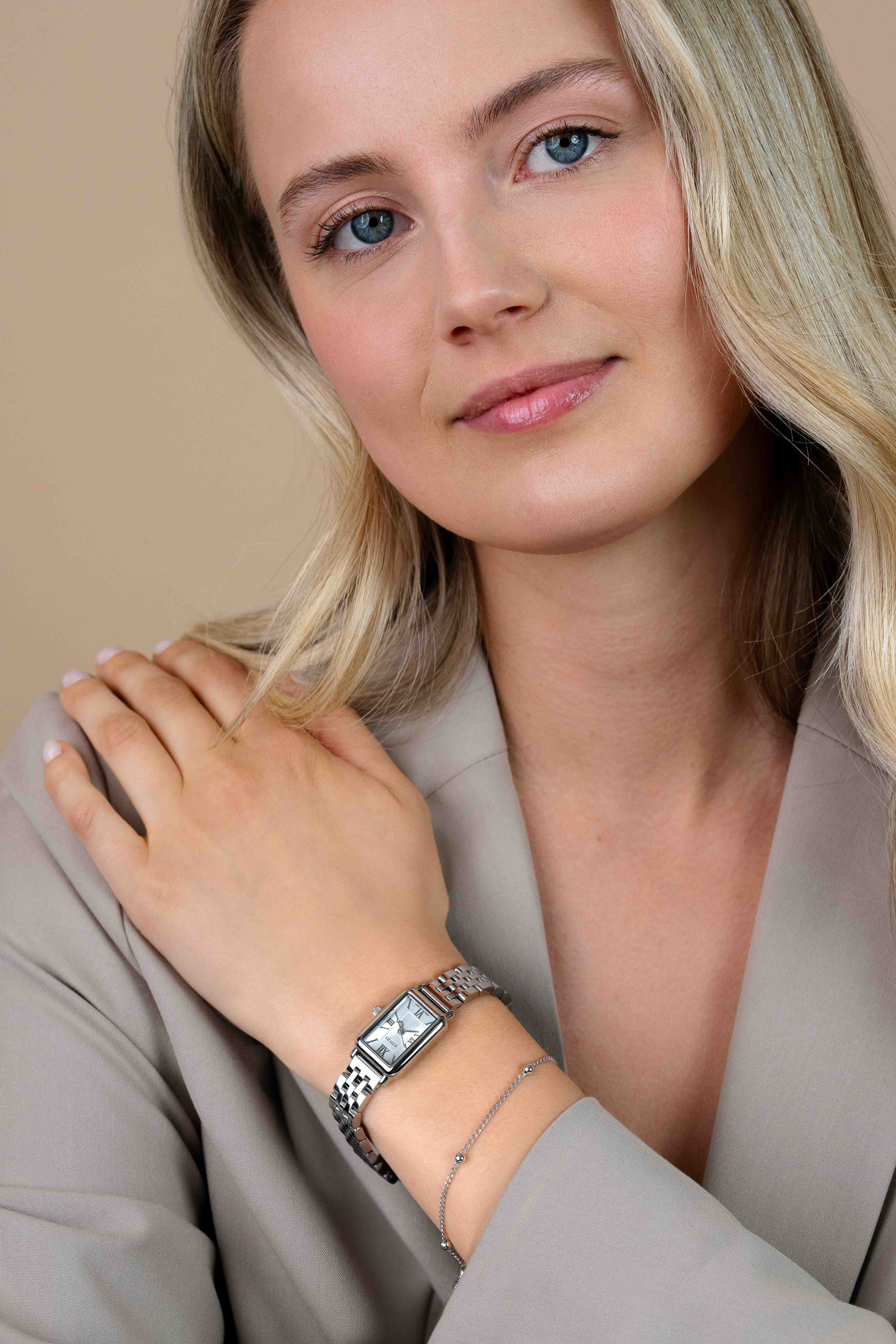 Zinzi horloge 22mm zilverkl. w.plaat stln.band