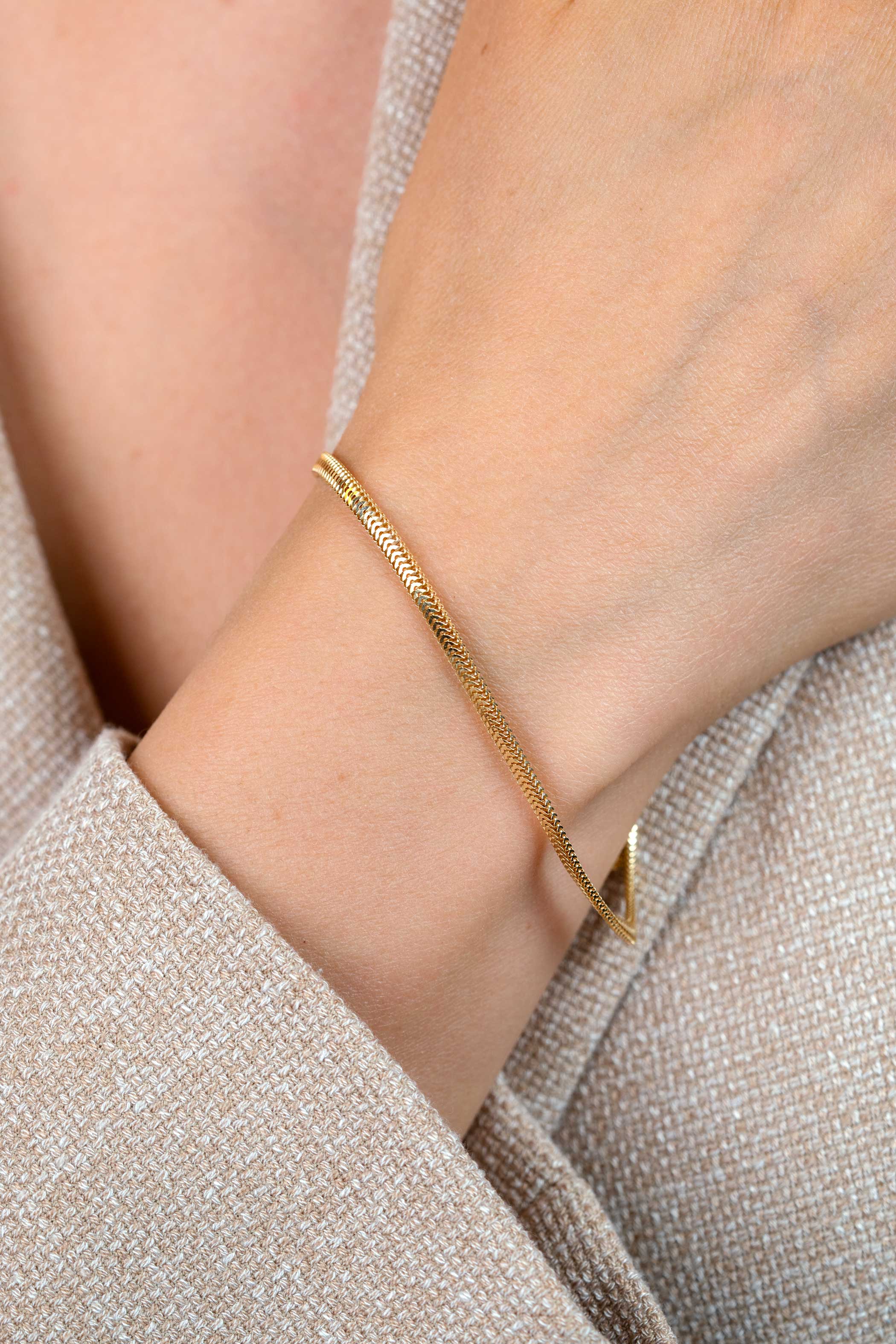 ZINZI zlv. armb.gg.verg. platte slang 2.5mm breed