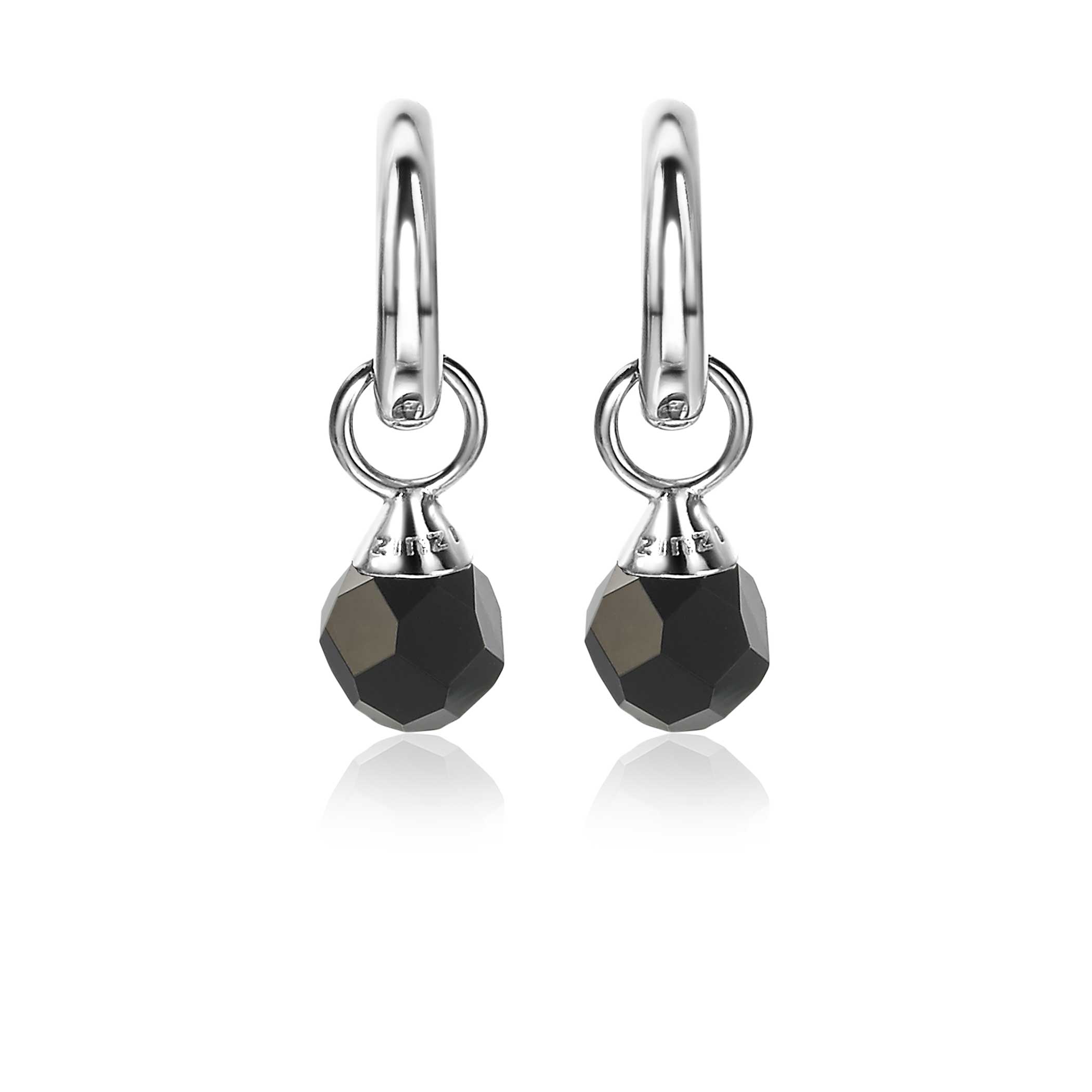 ZINZI silberne Ohrhänger schwarze Perle 6mm ZICH1749Z