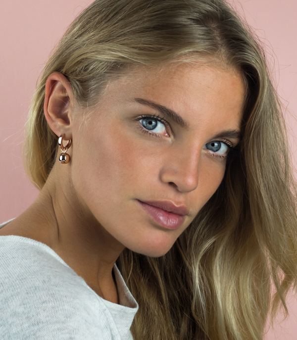 ZINZI silberne Ohrhänger rosé vergoldet Kugel 10mm ZICH716R