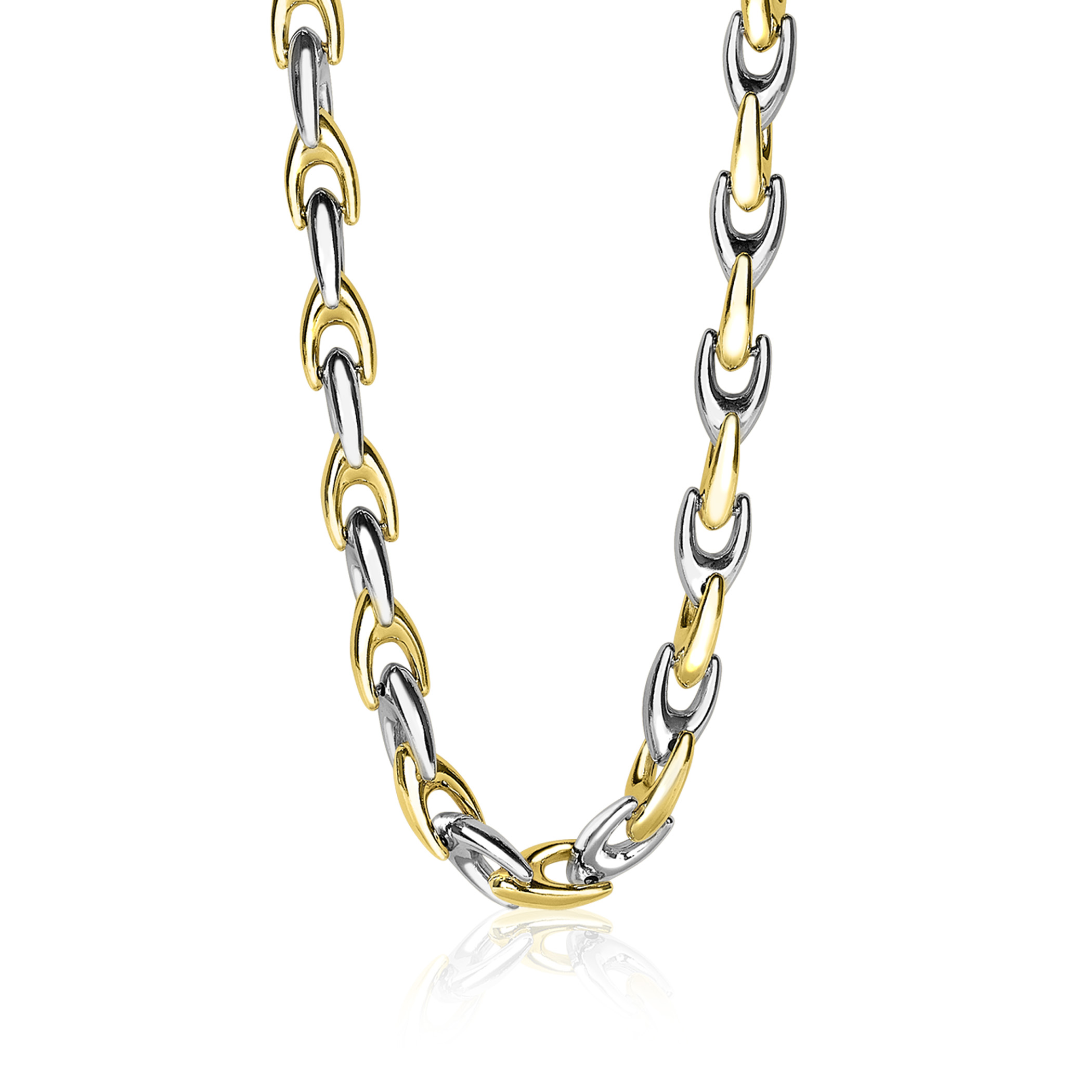 ZINZI silberne Gliederhalskette gelb vergoldet 6,4mm breit 45,5cm ZIC1641BG
