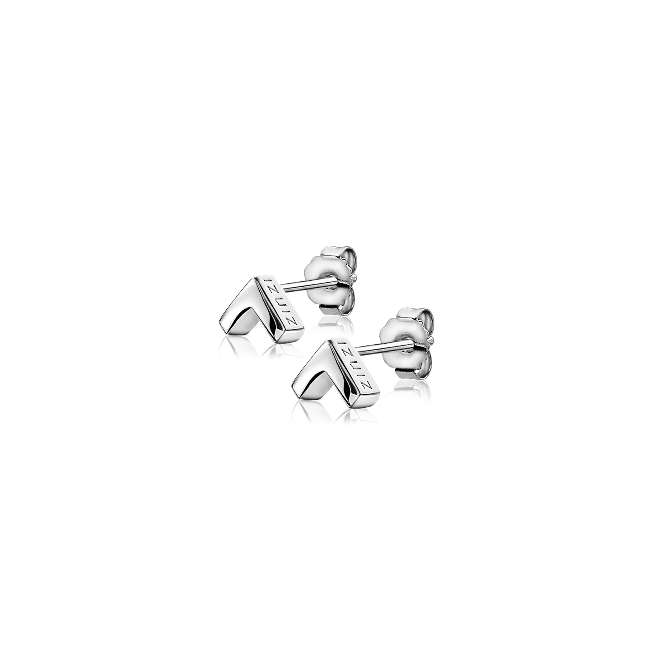 ZINZI silberne Ohrstecker glatt V-Form 7mm ZIO1380