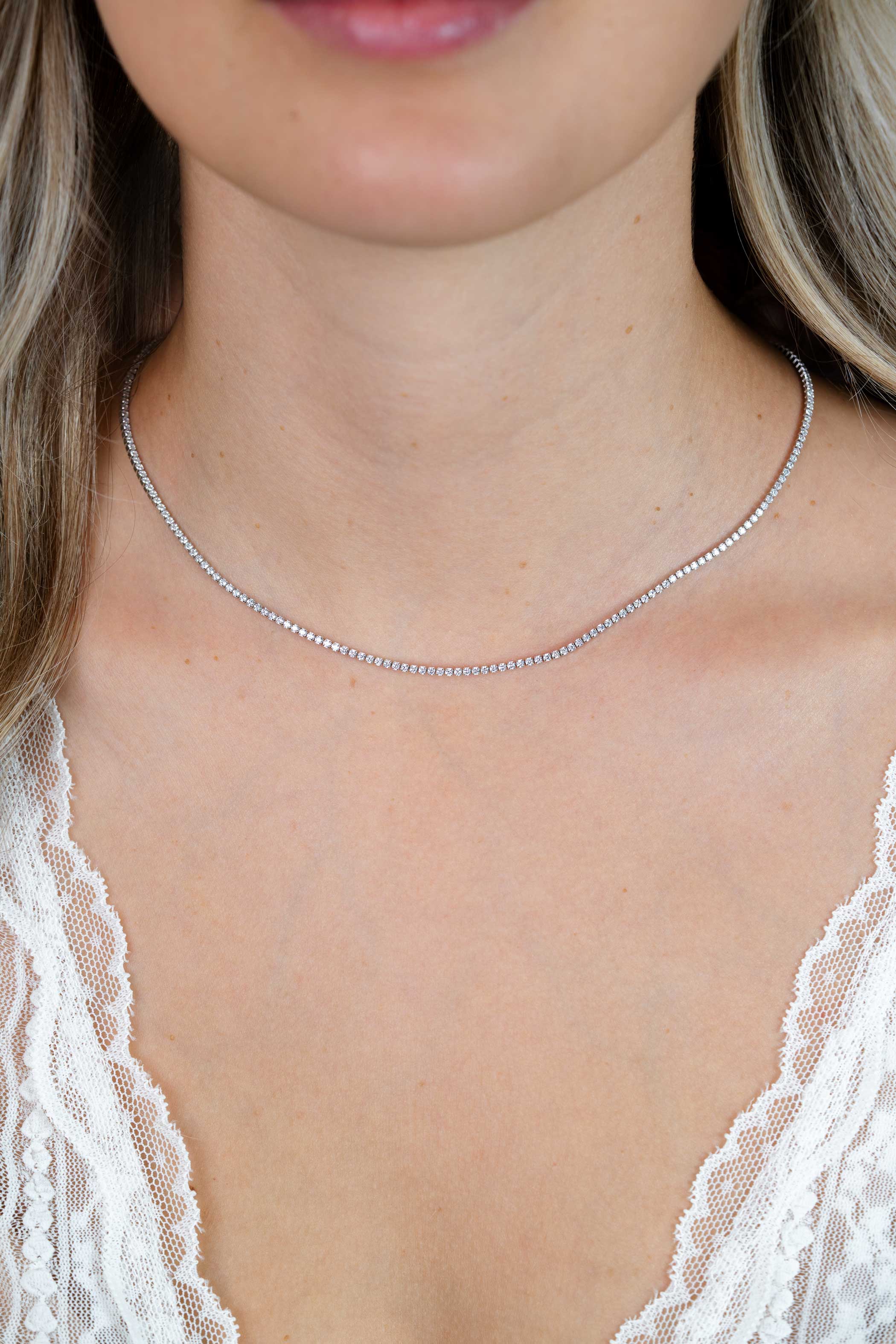 ZINZI zlv. tenniscollier small zirconia's 40/43cm