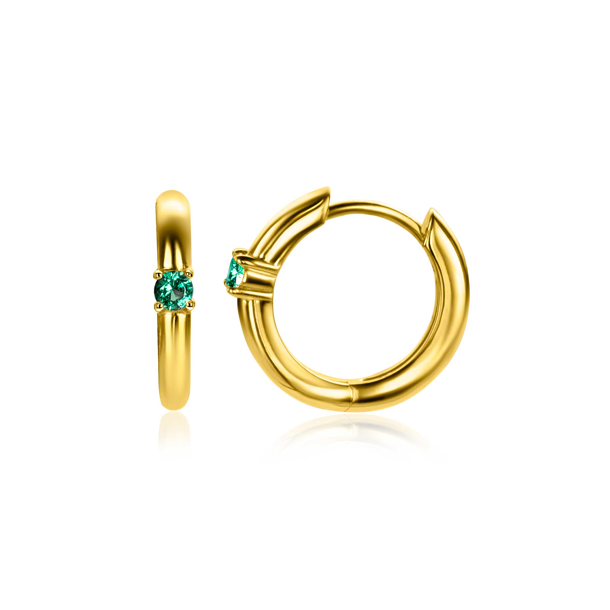ZINZI zlv. oorringen gg.verg birthstones smaragd cz